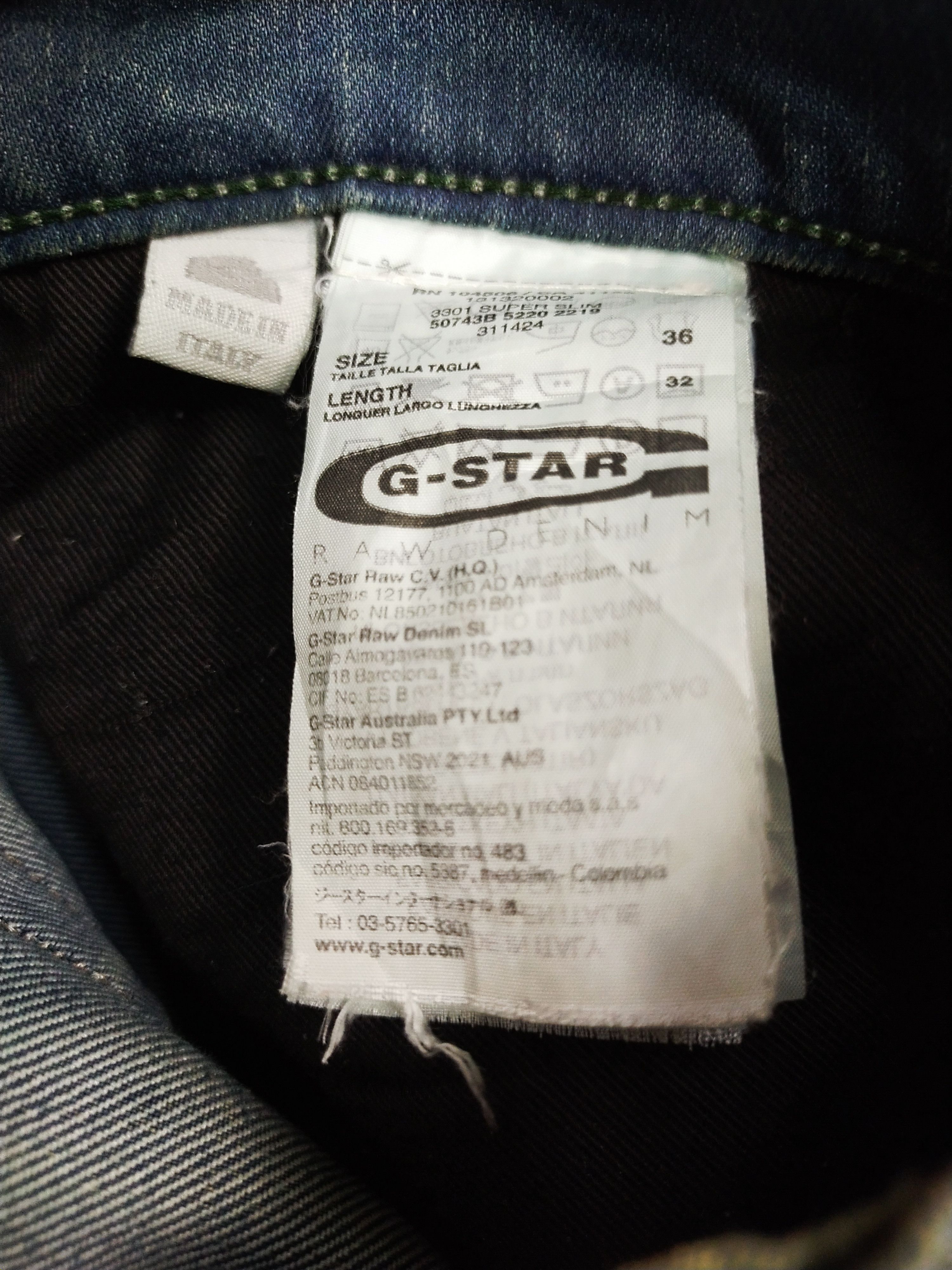 G-Star G Star Raw blue faded japan denim #S056 Size US 35 - 7 Thumbnail