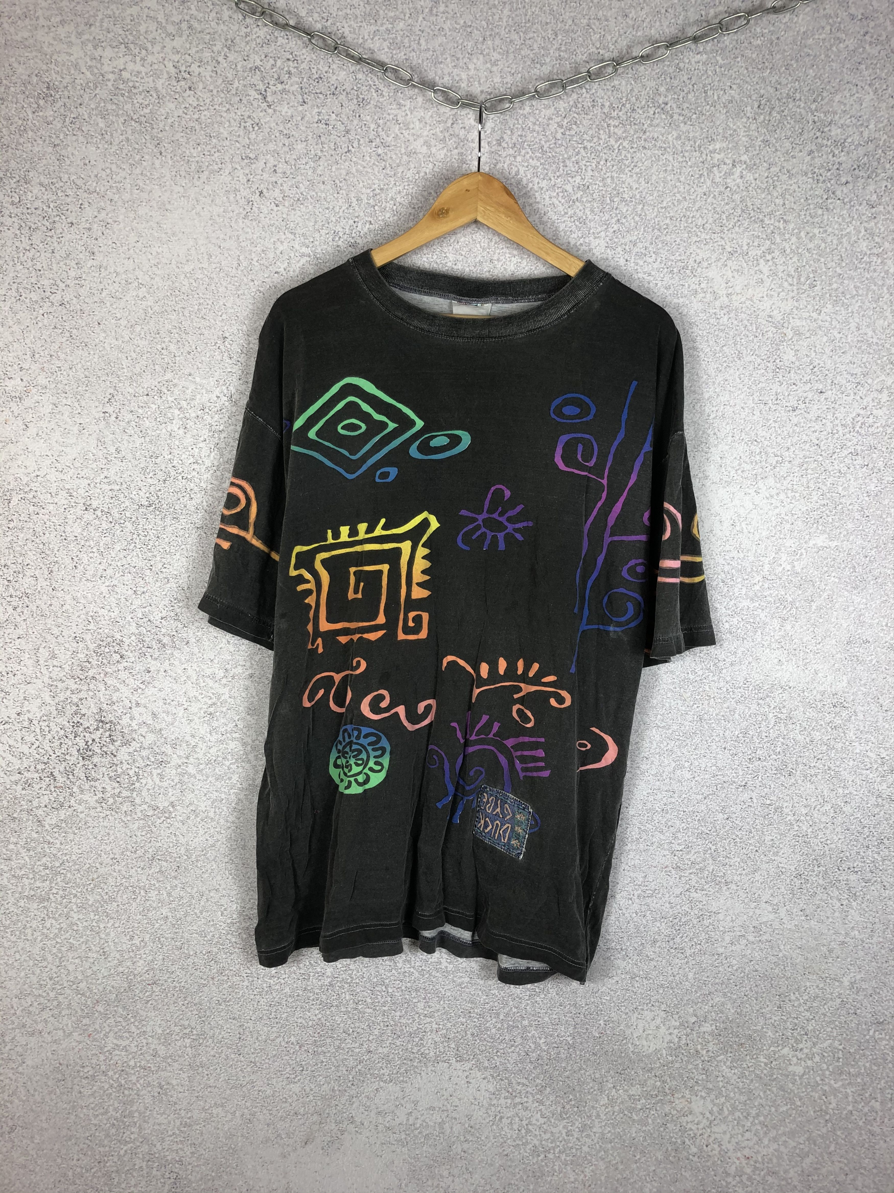 Vintage Art Graphic Over Print Tee Shirt