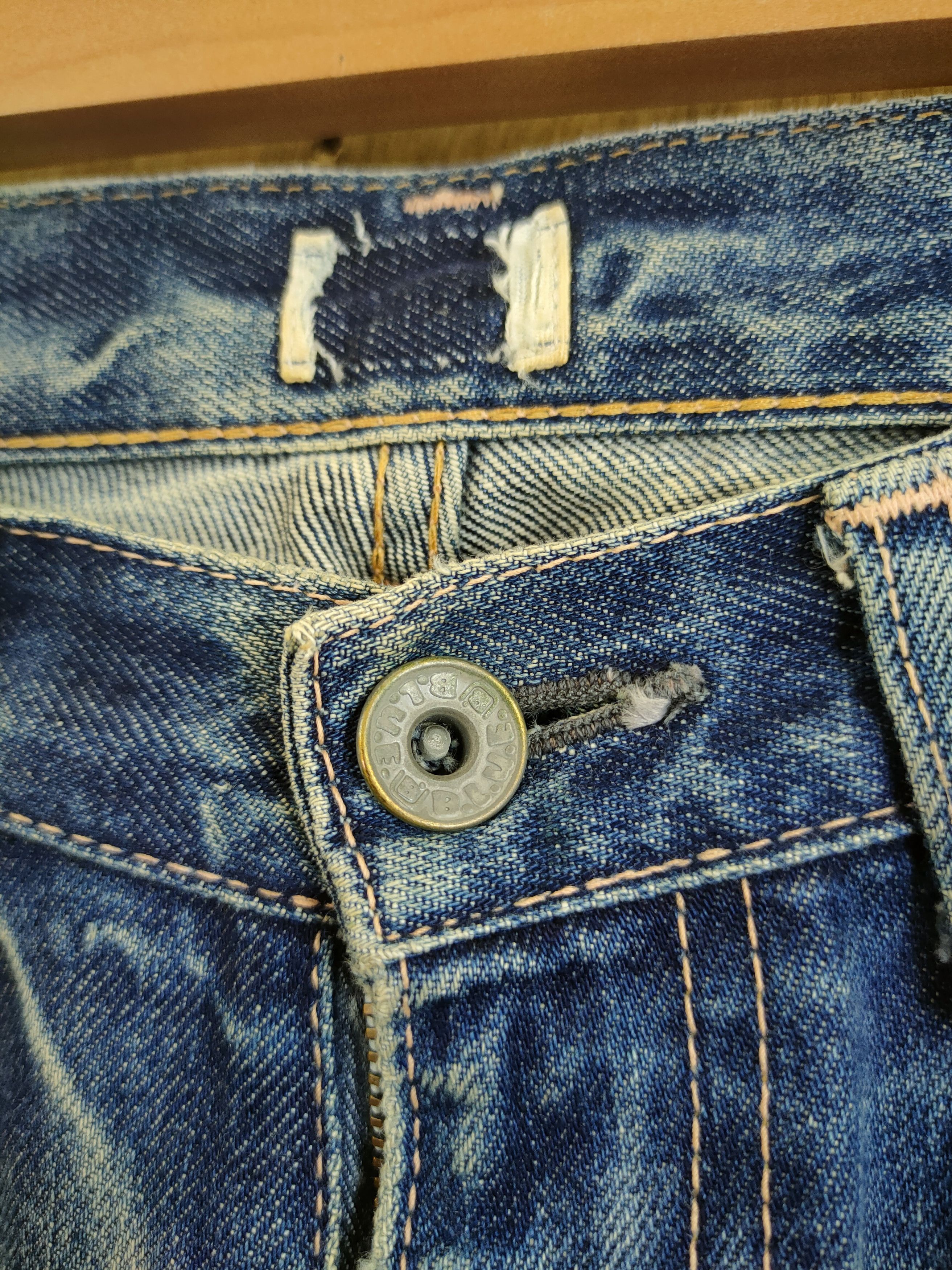 Japan Blue DL Blue Japan streetwear distressed denim pants #46-770 Size US 28 / EU 44 - 4 Thumbnail