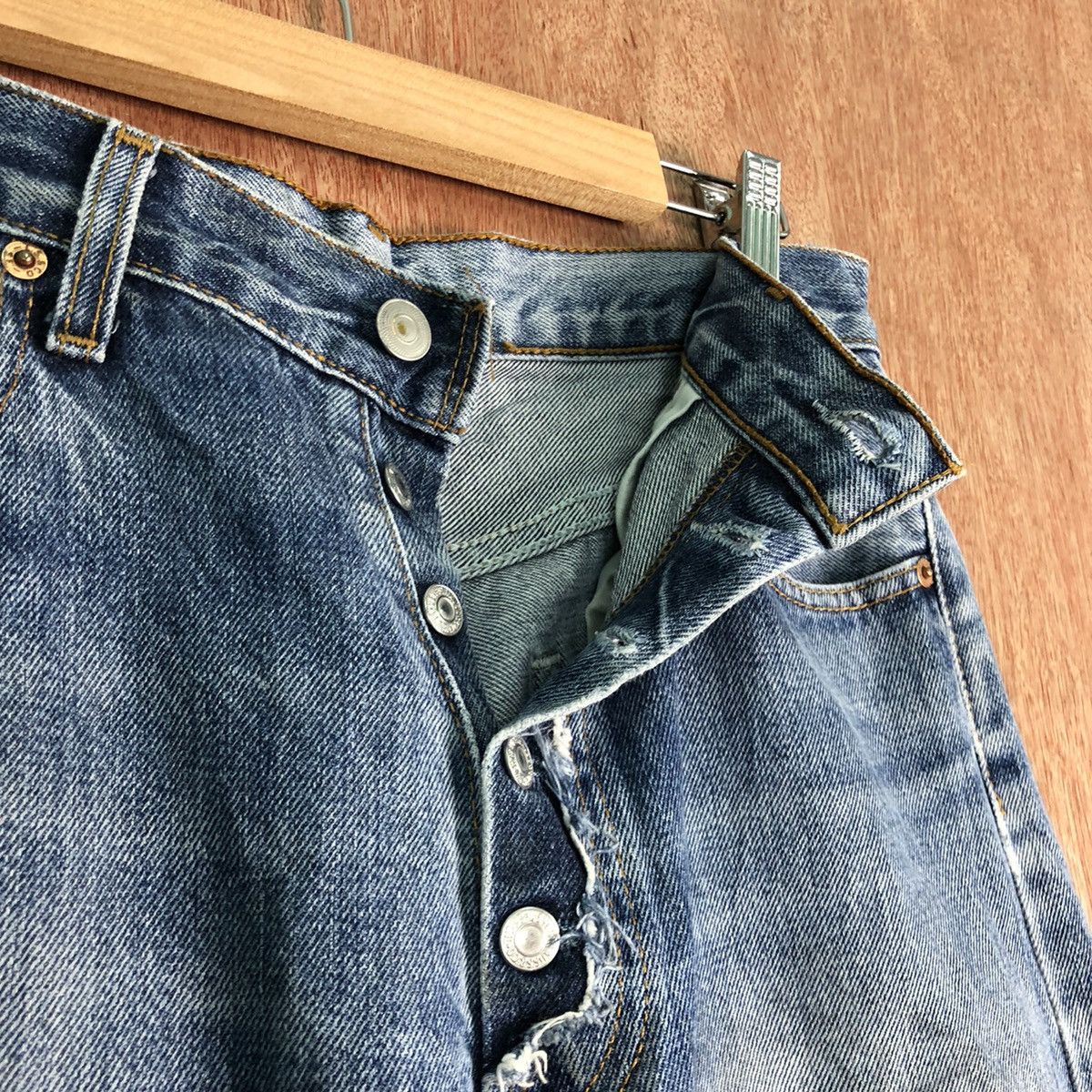 Japanese Brand DLL Japan Blue patch vintage ripped Denim jeans #c141 Size US 30 / EU 46 - 5 Thumbnail