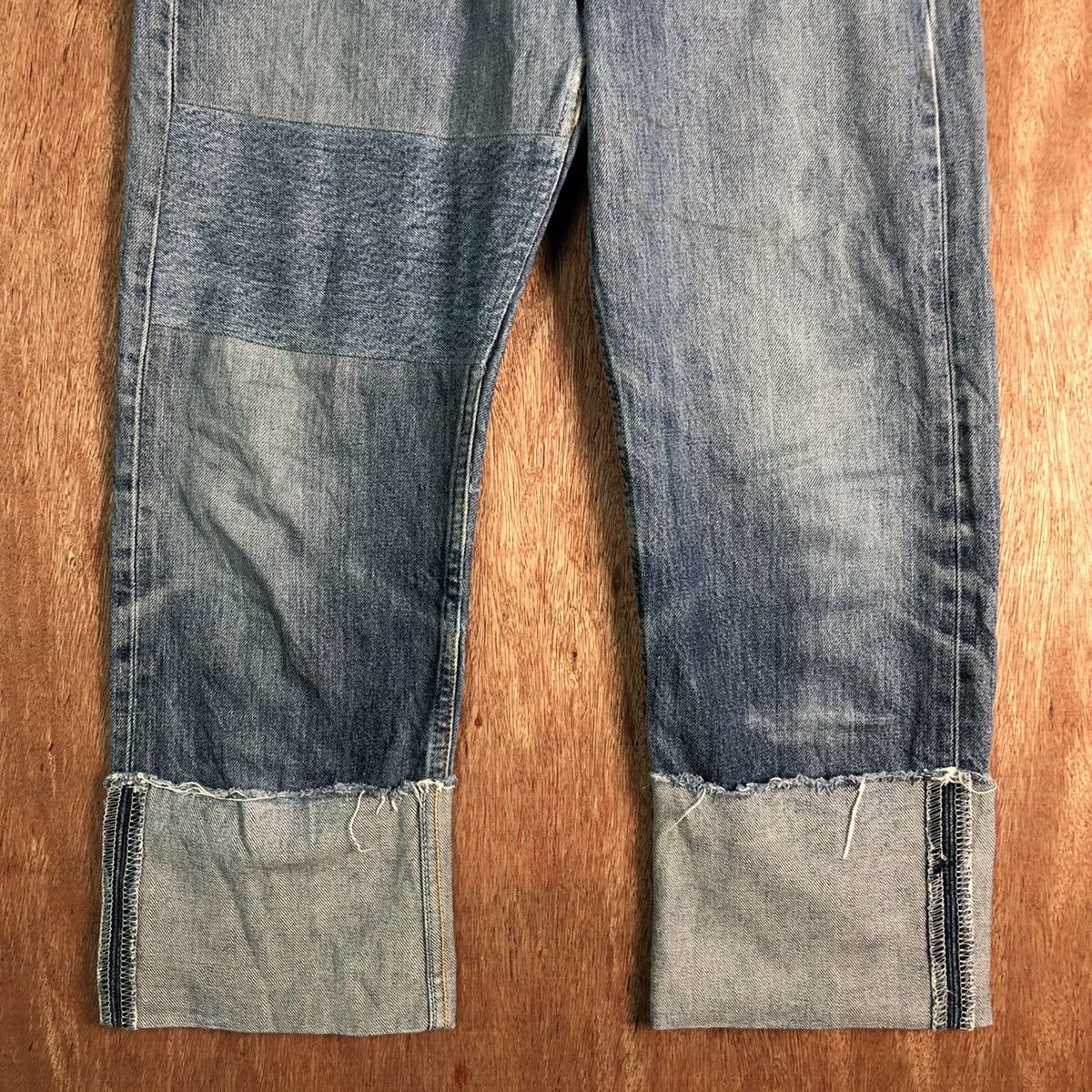Japanese Brand DLL Japan Blue patch vintage ripped Denim jeans #c141 Size US 30 / EU 46 - 3 Thumbnail