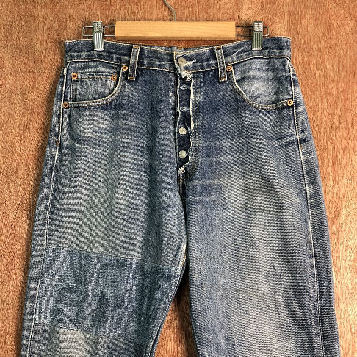Japanese Brand DLL Japan Blue patch vintage ripped Denim jeans #c141 Size US 30 / EU 46 - 2 Thumbnail