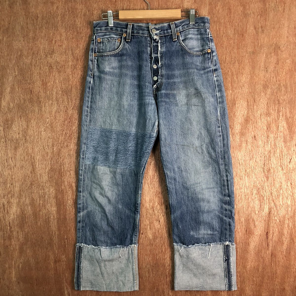 Japanese Brand DLL Japan Blue patch vintage ripped Denim jeans #c141 Size US 30 / EU 46 - 1 Thumbnail