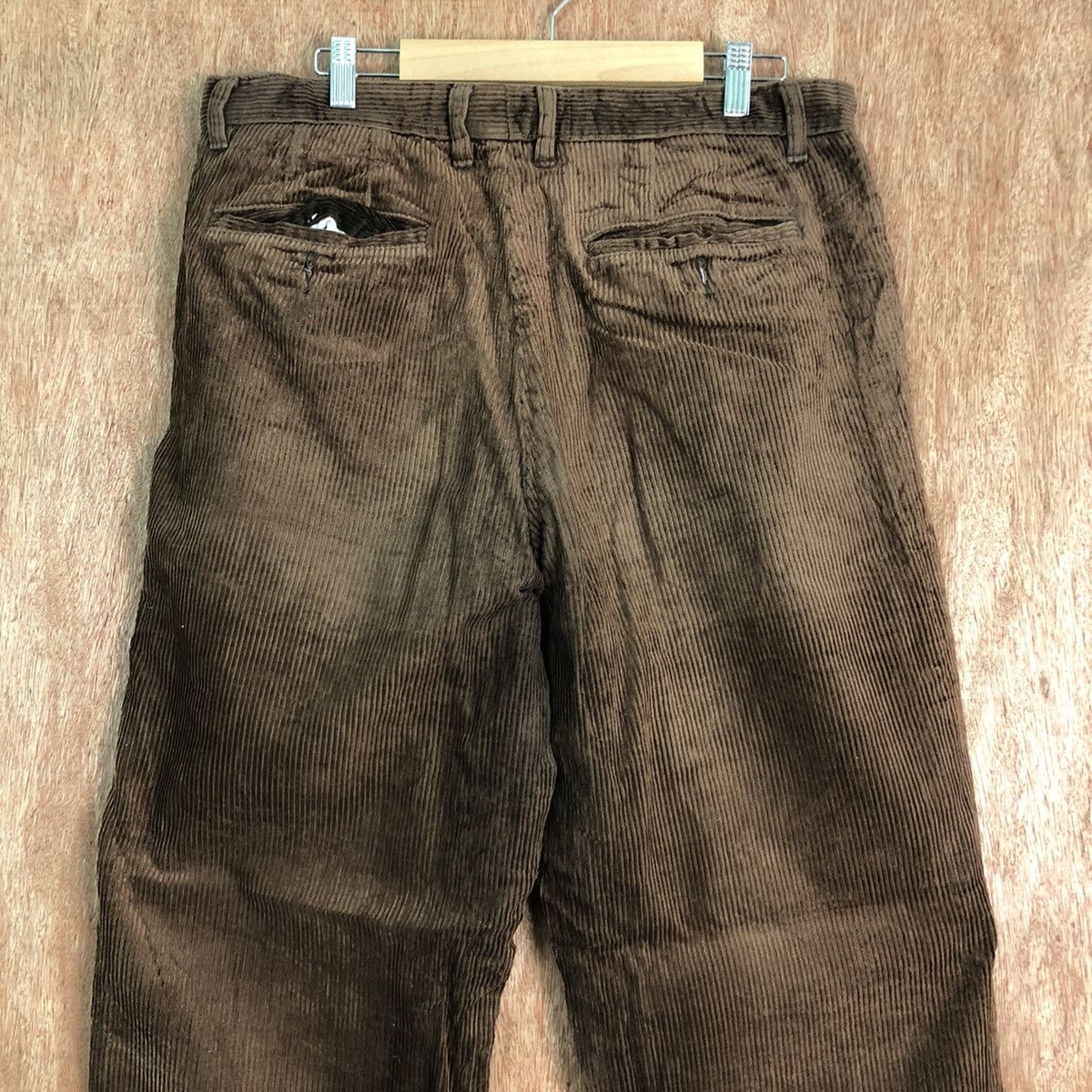 Uniqlo DLL Uniqlo Corduroy Brown Denim vintage Pants #c222 Size US 33 - 6 Thumbnail