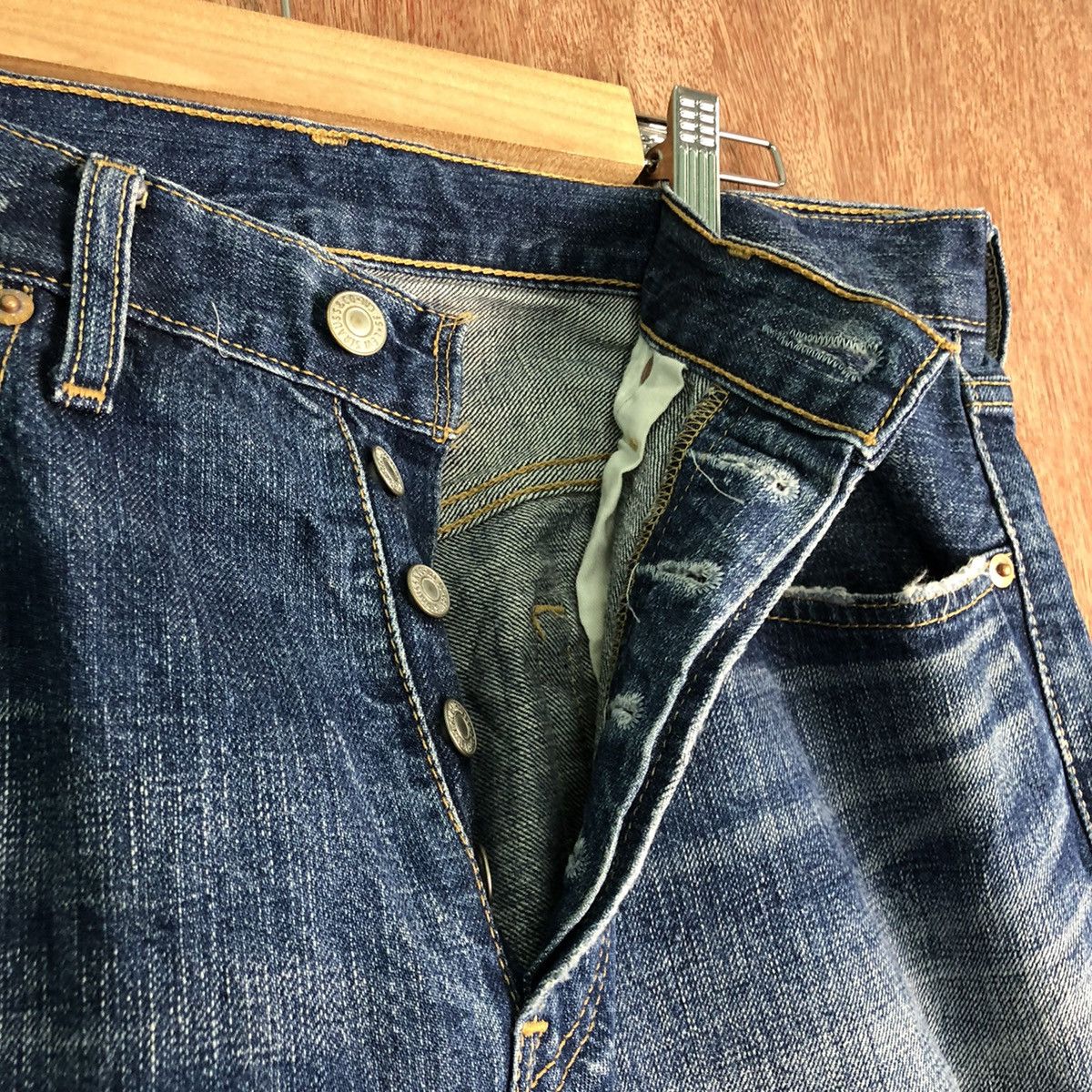 Levi's DLL 501 Levi's vintage Distressed Blue Denim Pants #c144 Size US 31 - 8 Thumbnail