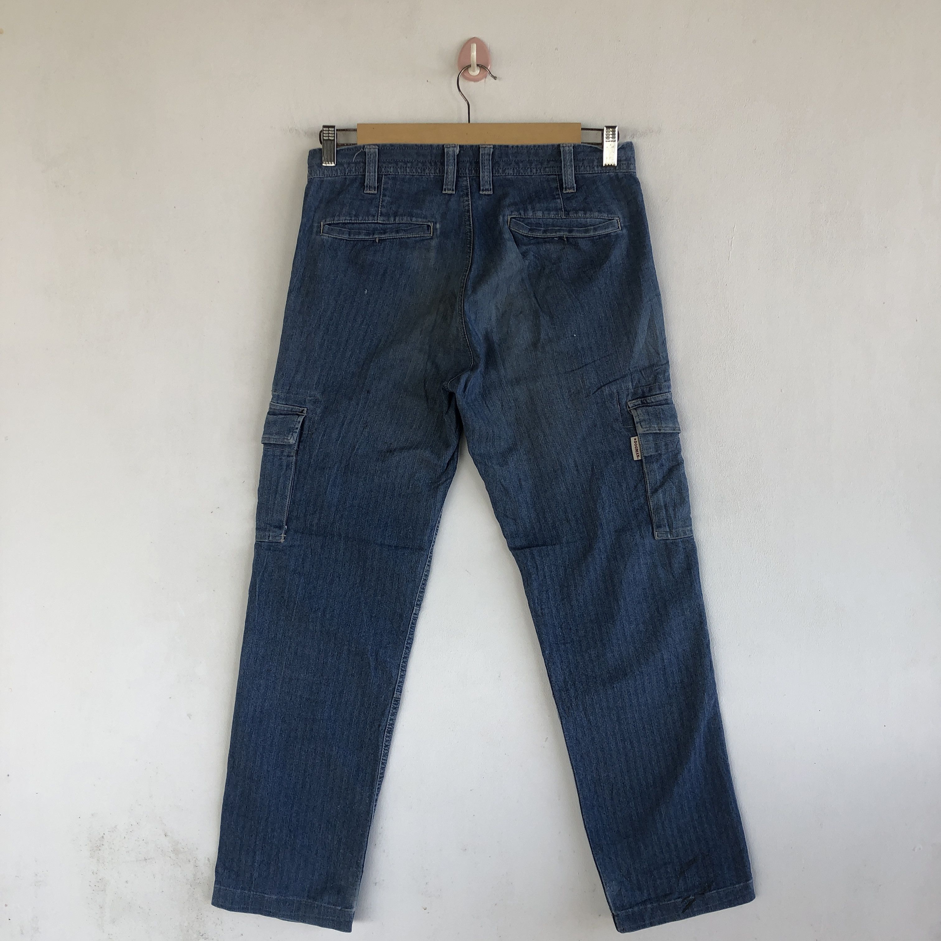 Japanese Brand Dogman Cargo Denim Pants Dogman Multi Pocket Jeans Trousers Size 29" - 2 Thumbnail