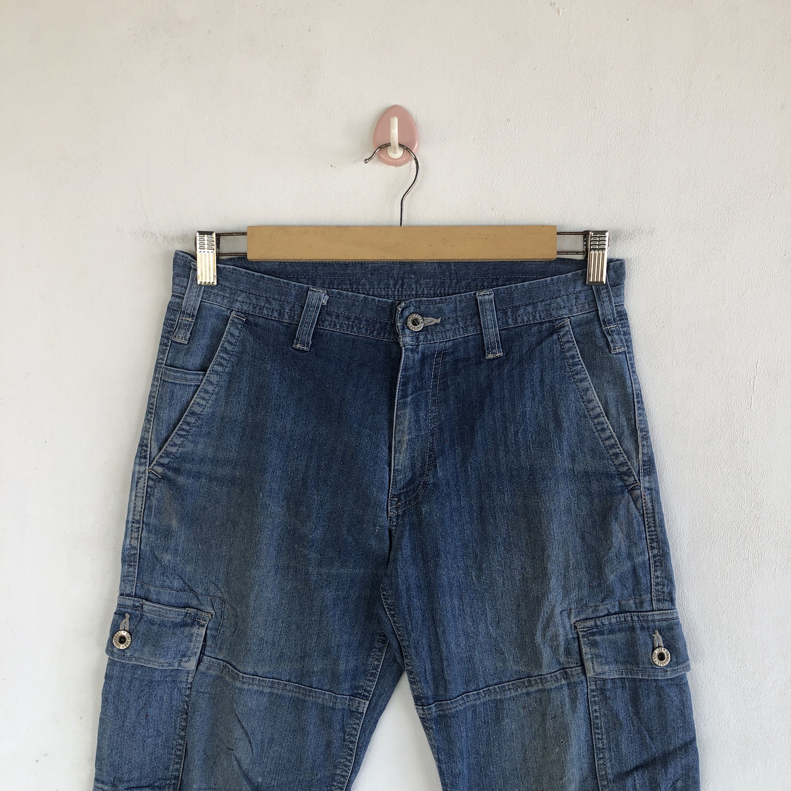 Japanese Brand Dogman Cargo Denim Pants Dogman Multi Pocket Jeans Trousers Size 29" - 3 Thumbnail