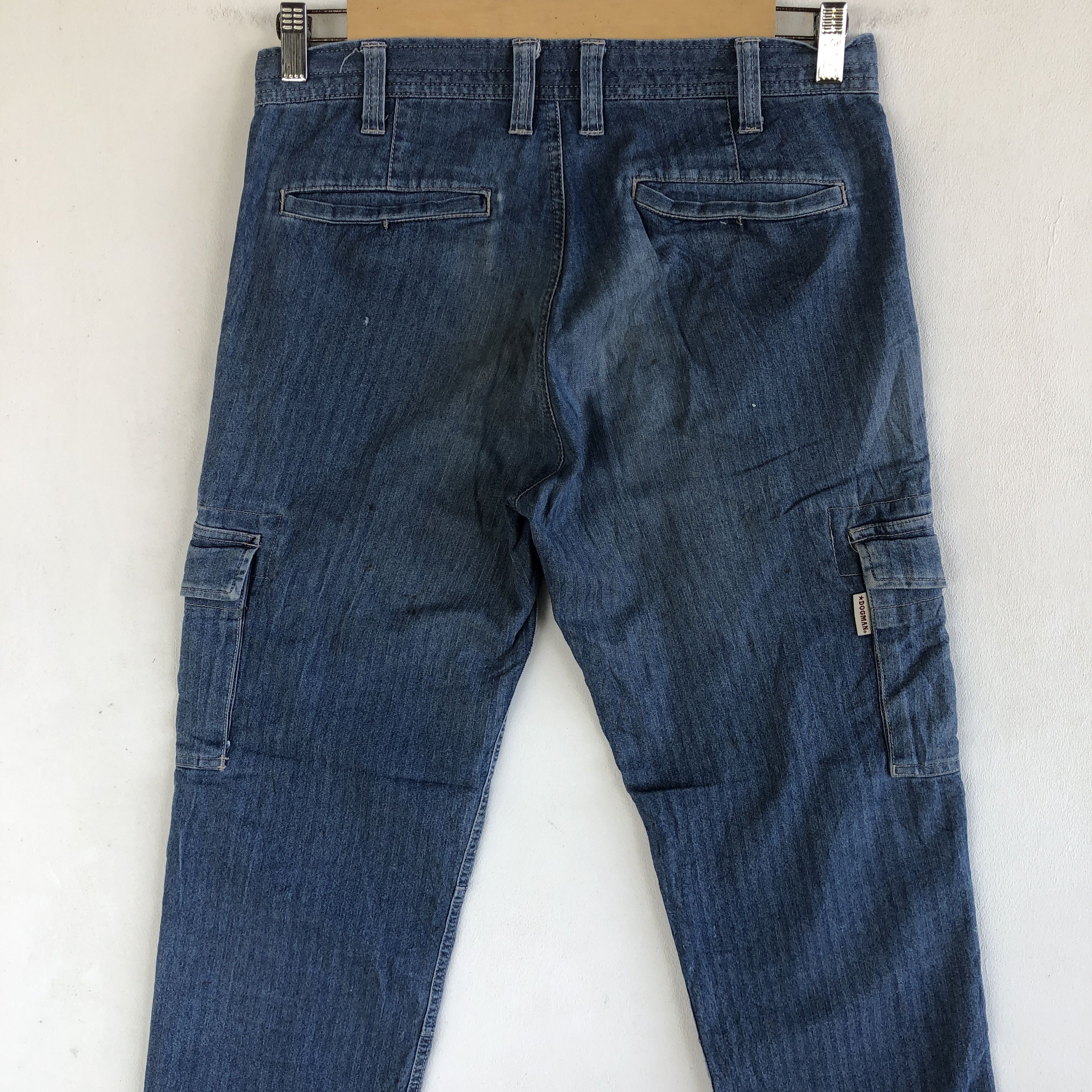 Japanese Brand Dogman Cargo Denim Pants Dogman Multi Pocket Jeans Trousers Size 29" - 6 Thumbnail