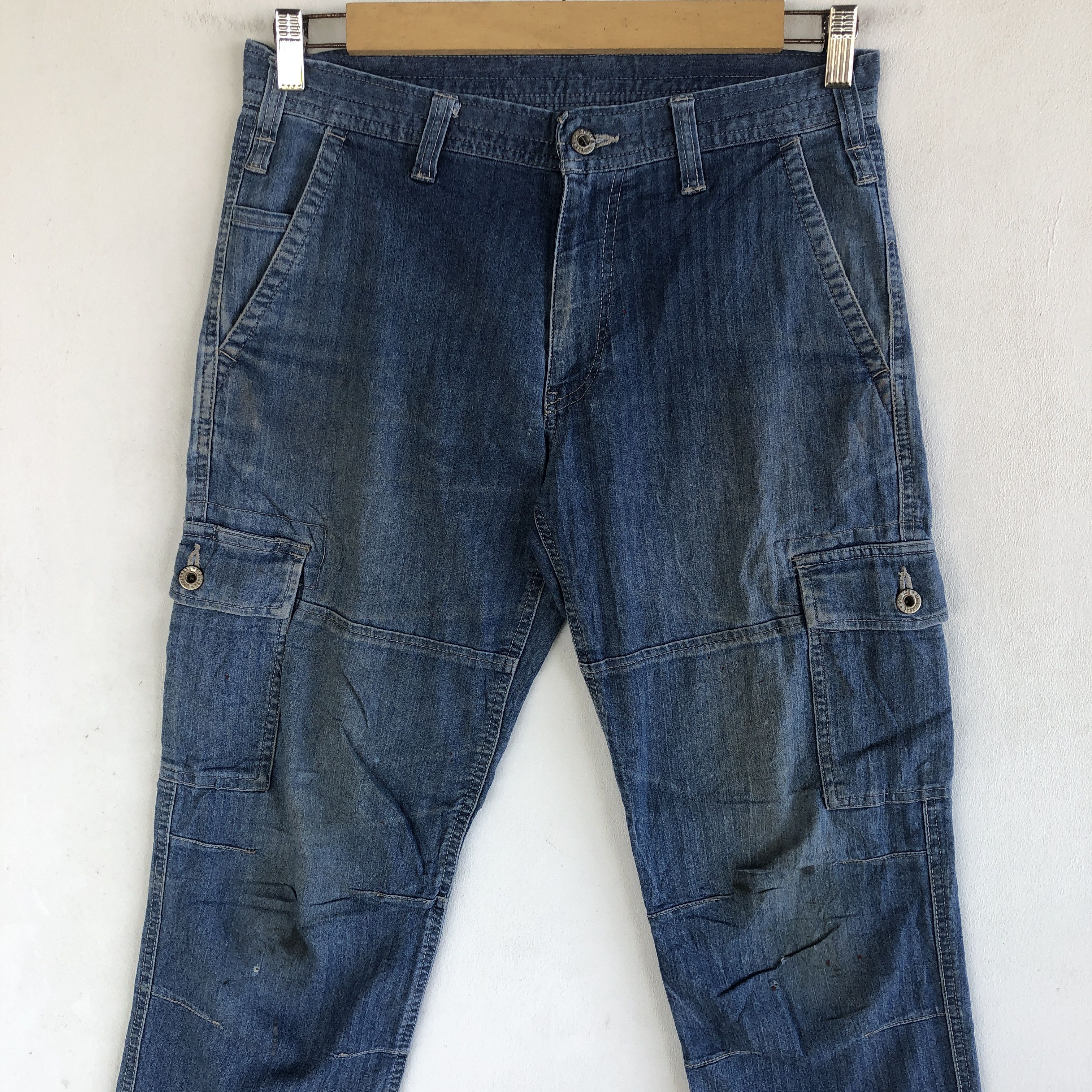 Japanese Brand Dogman Cargo Denim Pants Dogman Multi Pocket Jeans Trousers Size 29" - 5 Thumbnail