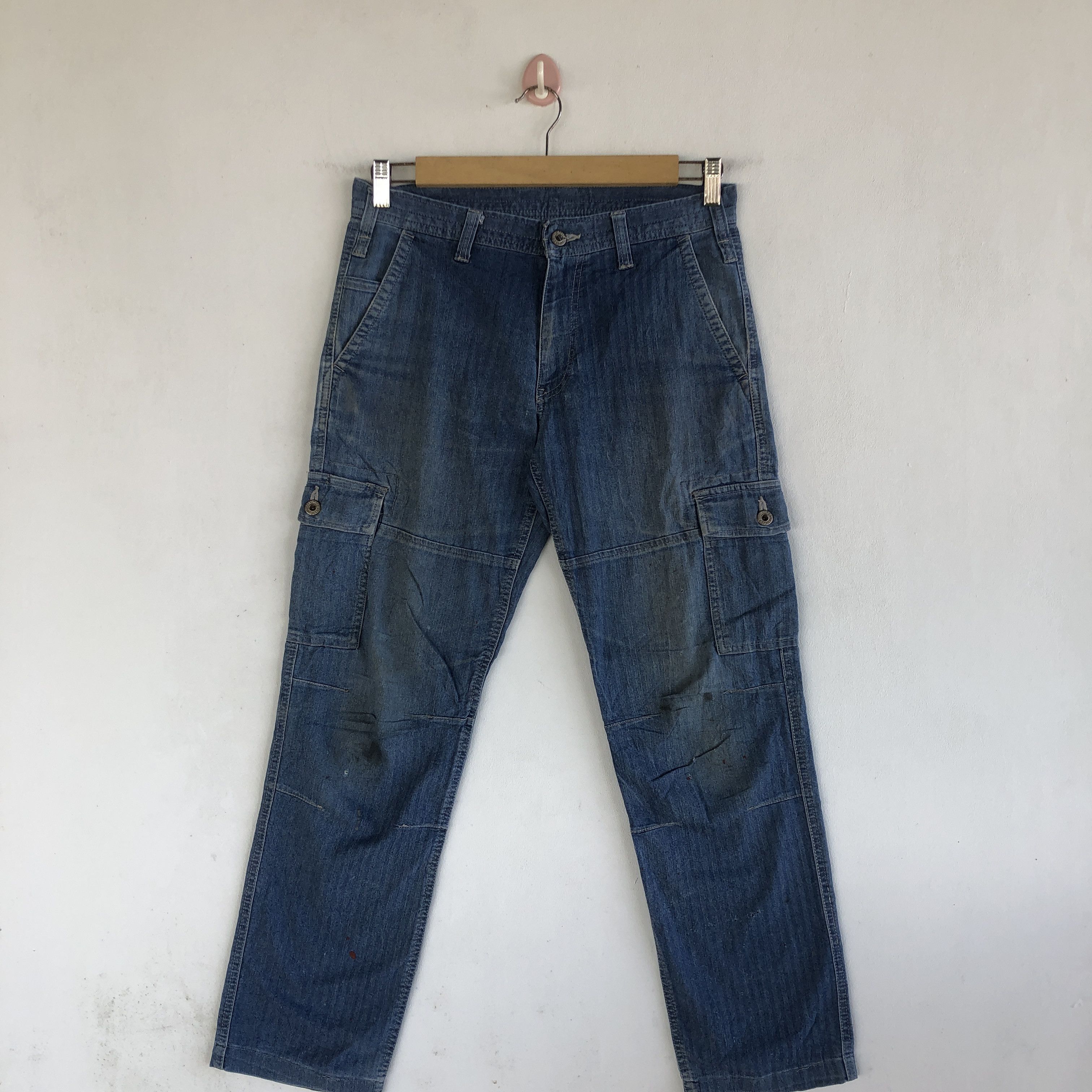 Japanese Brand Dogman Cargo Denim Pants Dogman Multi Pocket Jeans Trousers Size 29" - 1 Thumbnail