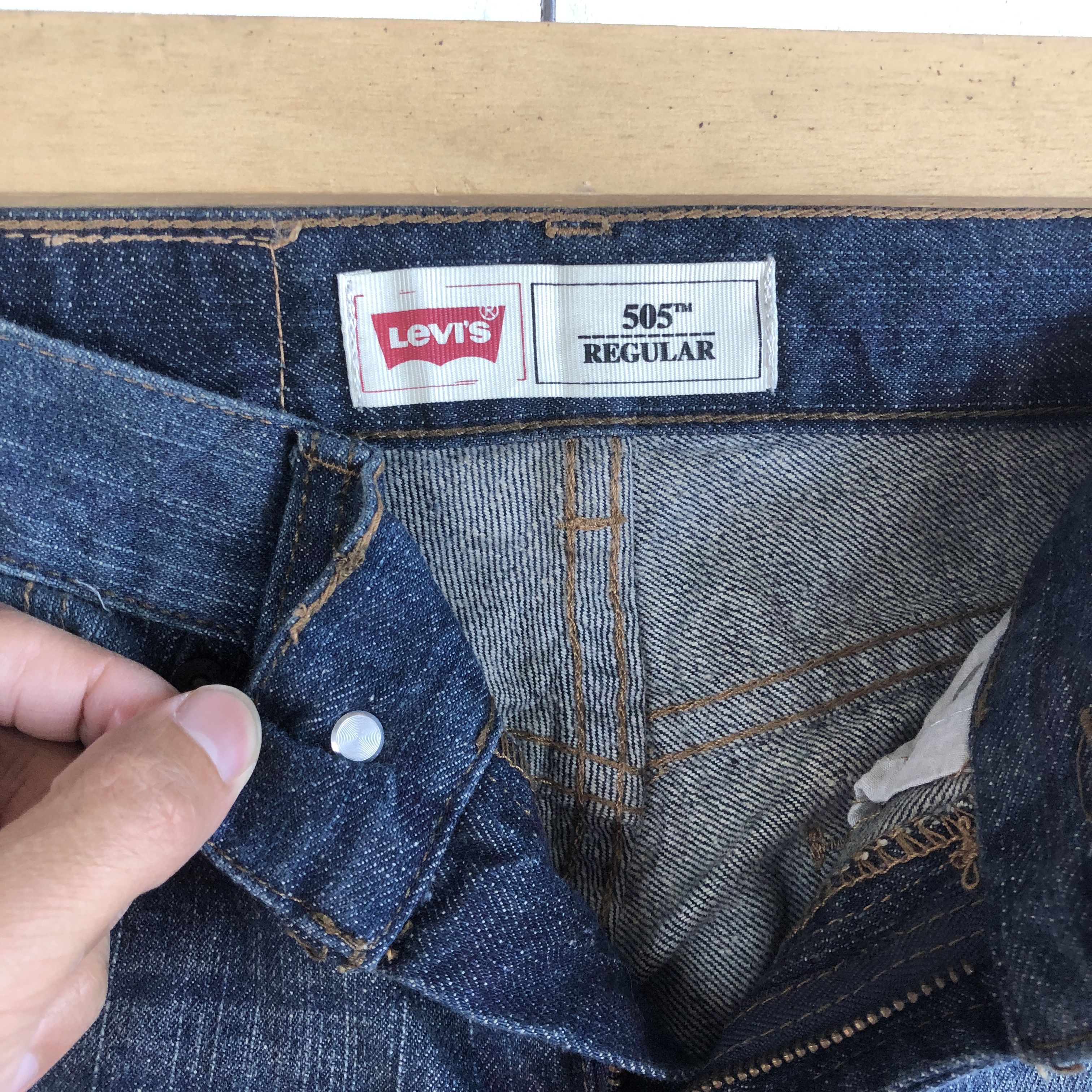 Levi's Vintage Flare Levis 505 Jeans Levi's 505 Denim Pants Size 22" - 9 Thumbnail