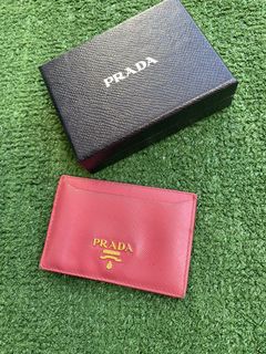 PRADA Prada card case 1MC122 VITELLO MOVE I calf leather PEONIA pink series  gold metal fittings business holder