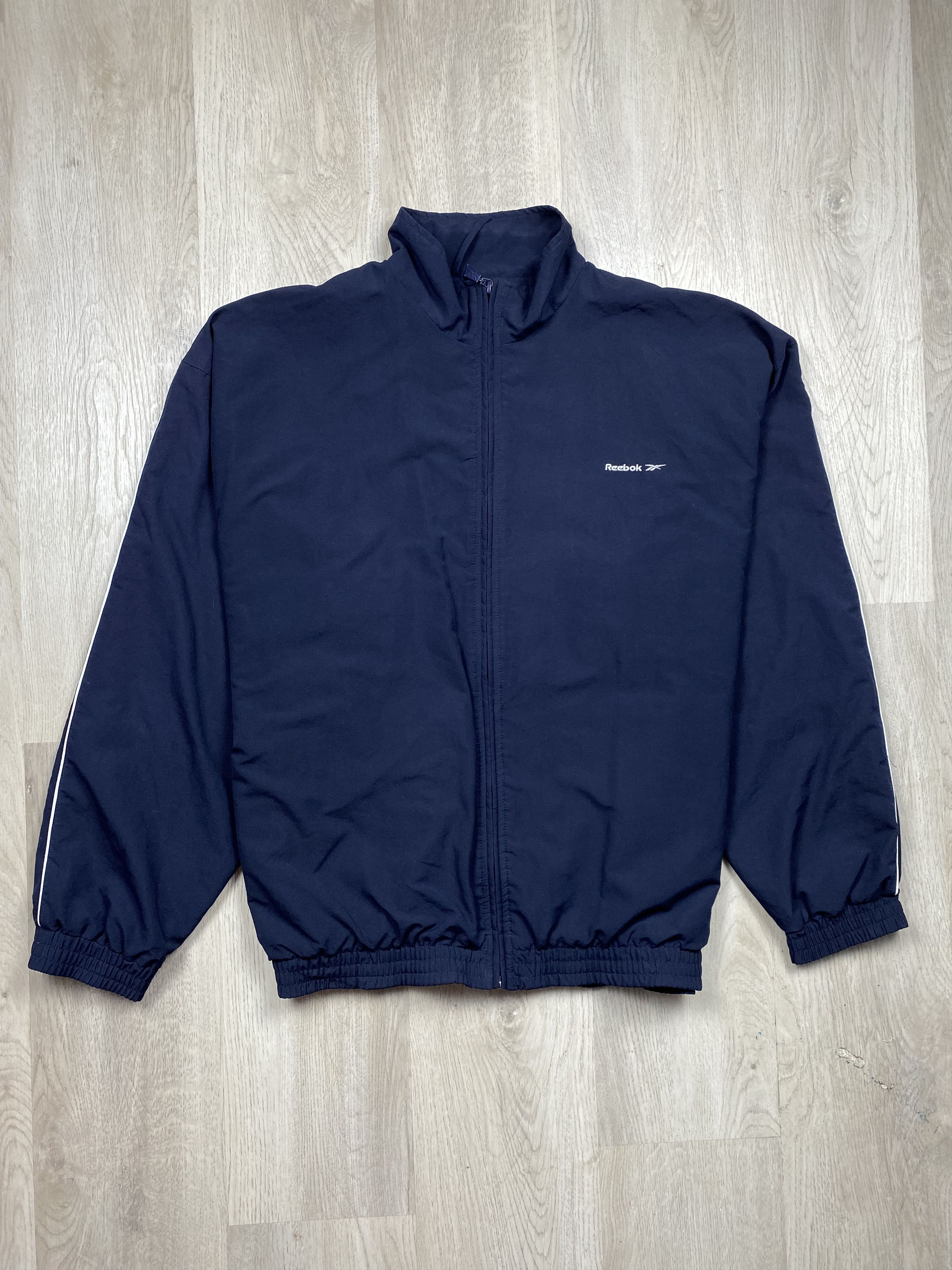 Reebok Reebok Vintage Mens Nylon Track Suit Jacket + Pants Drill Size US 32 / EU 48 - 2 Thumbnail