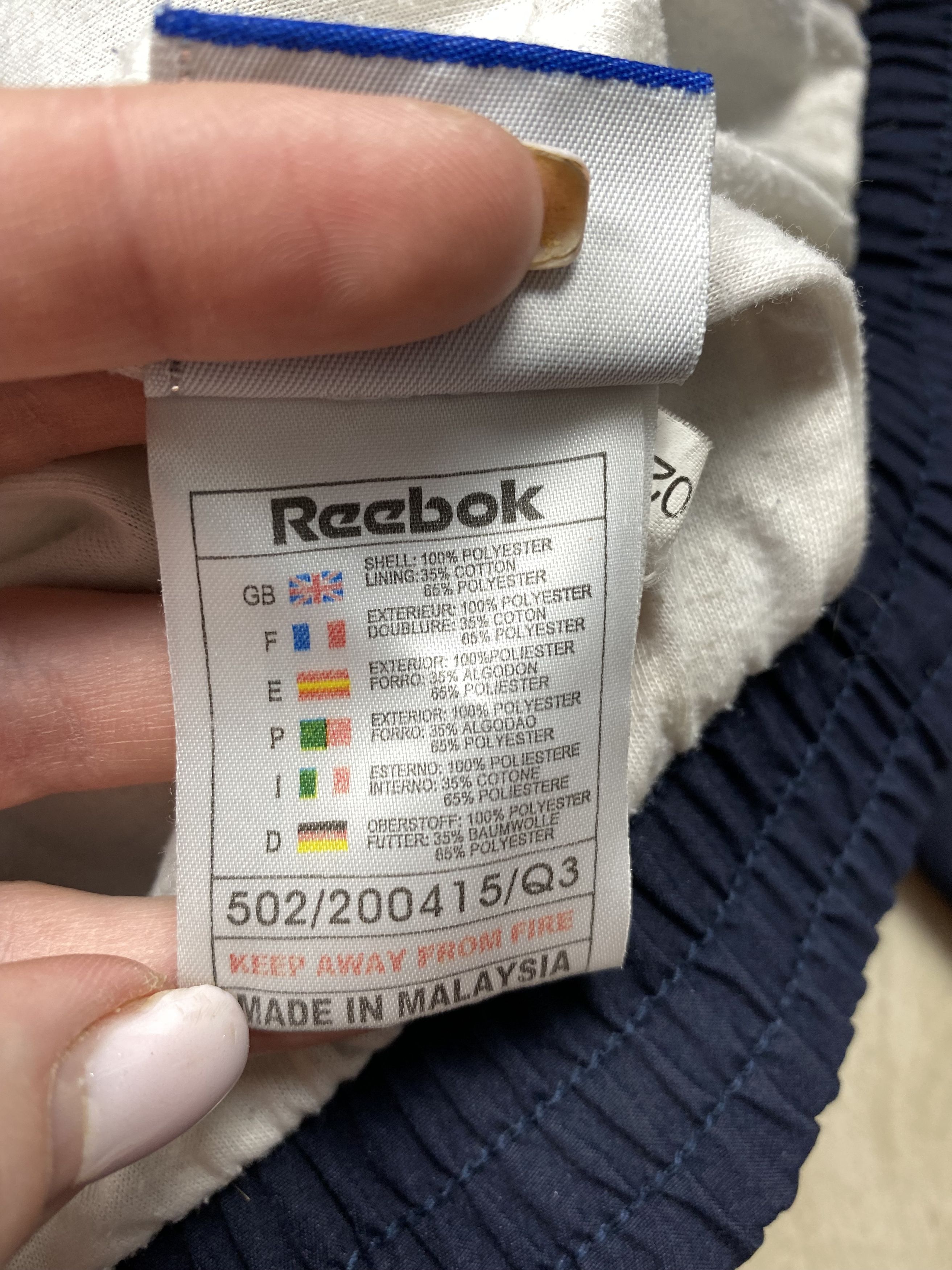 Reebok Reebok Vintage Mens Nylon Track Suit Jacket + Pants Drill Size US 32 / EU 48 - 8 Thumbnail