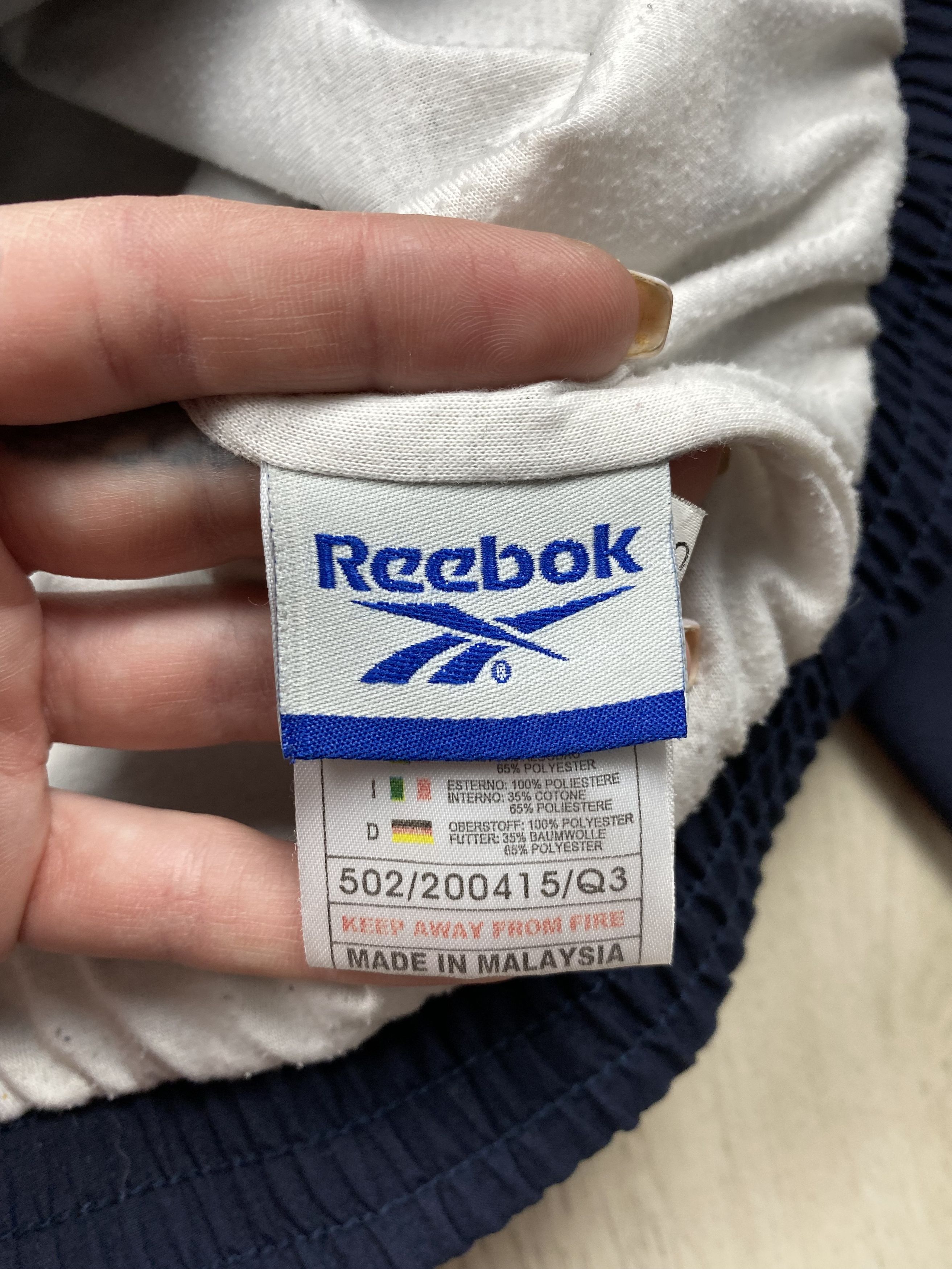 Reebok Reebok Vintage Mens Nylon Track Suit Jacket + Pants Drill Size US 32 / EU 48 - 7 Thumbnail