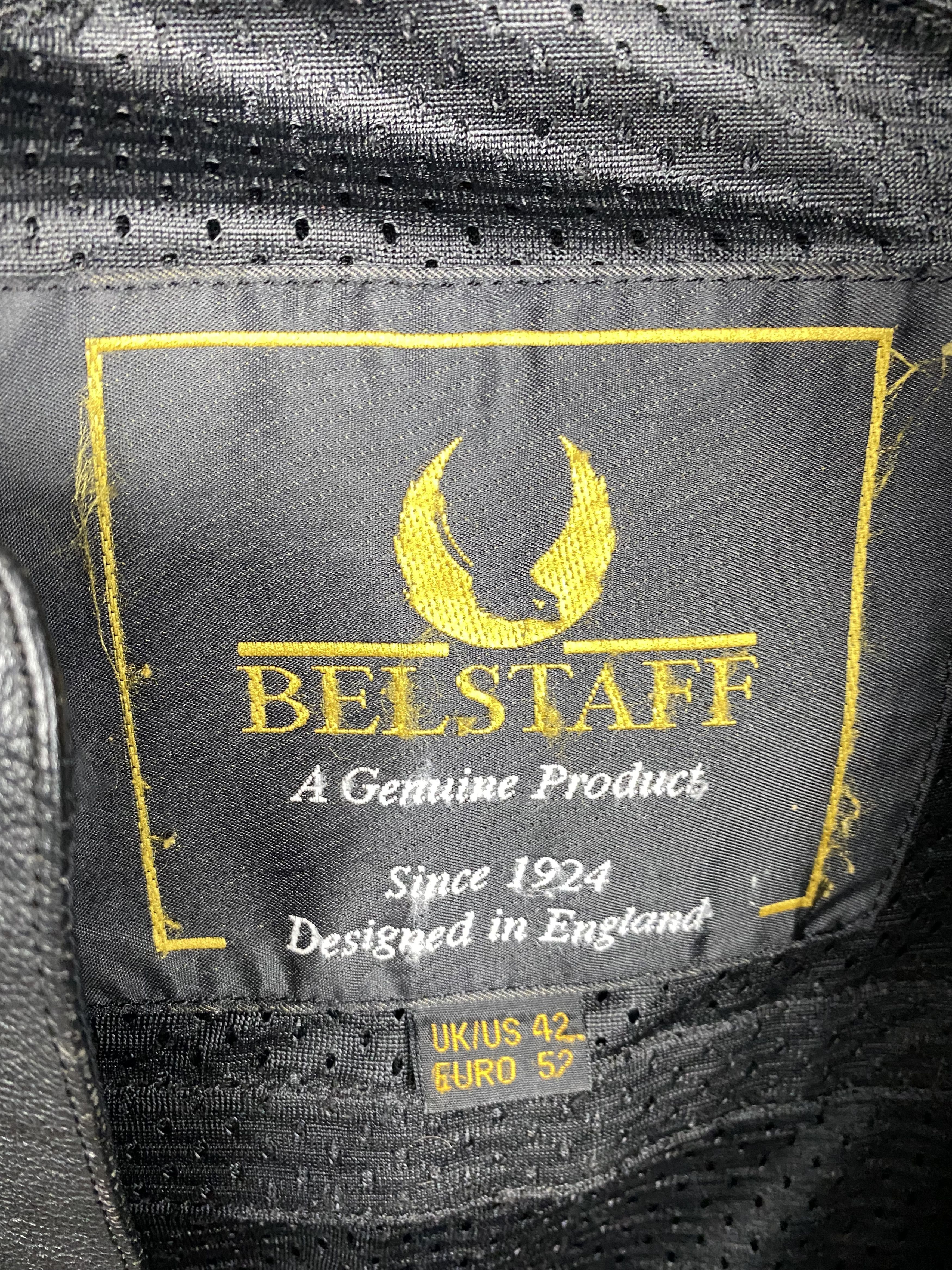 Belstaff × Vintage Belstaff Vintage Mens Distressed Biker Leather Jacket Size US L / EU 52-54 / 3 - 9 Thumbnail