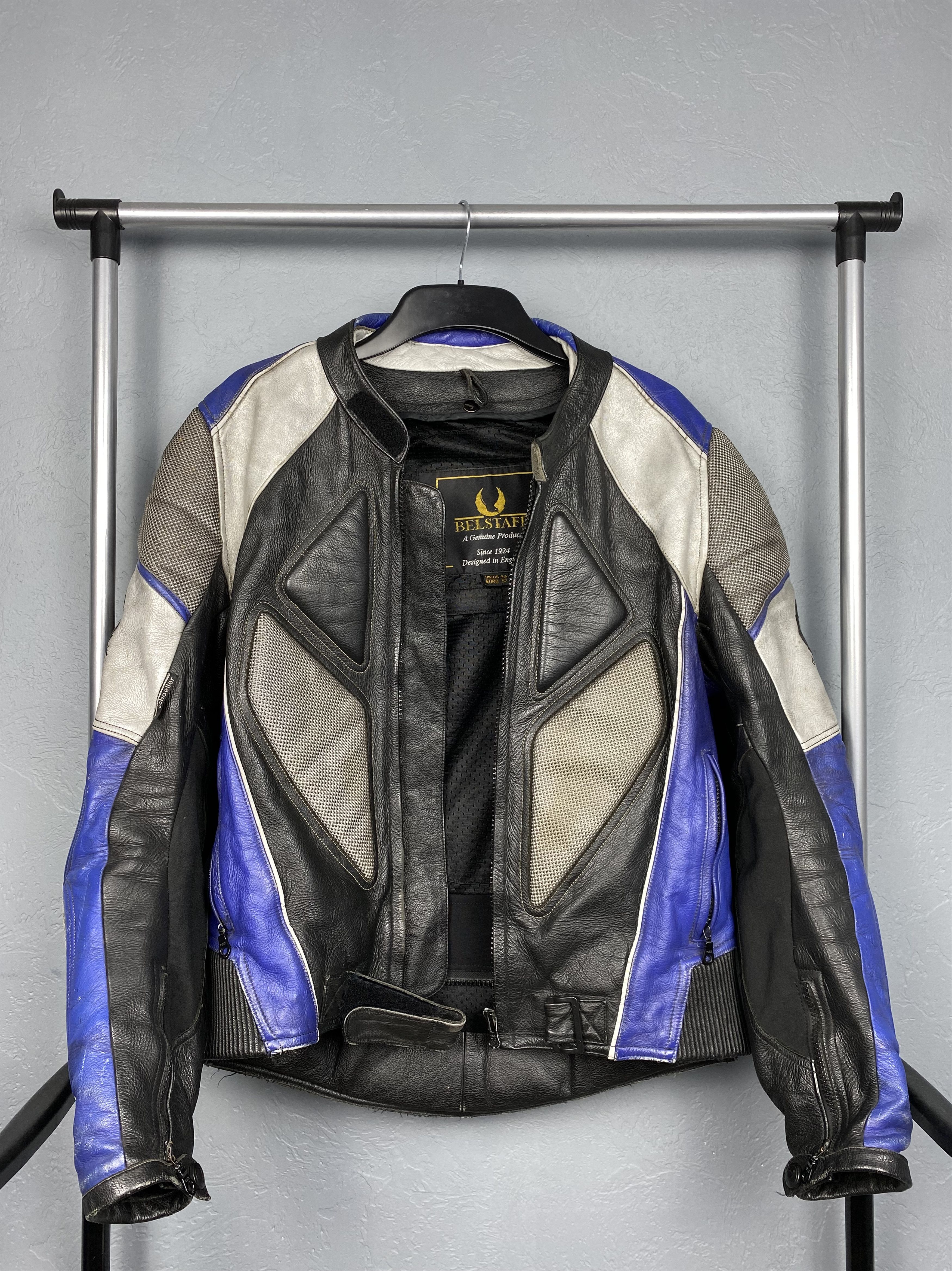 Belstaff × Vintage Belstaff Vintage Mens Distressed Biker Leather Jacket Size US L / EU 52-54 / 3 - 8 Thumbnail