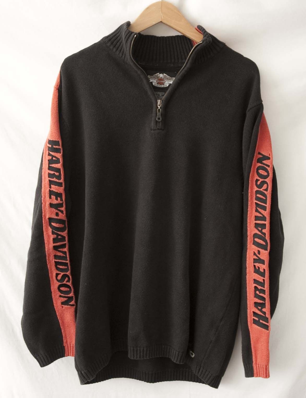 Harley Davidson * Harley Davidson Sweater Cotton 1/4 Zip Embroidered Size US M / EU 48-50 / 2 - 1 Thumbnail
