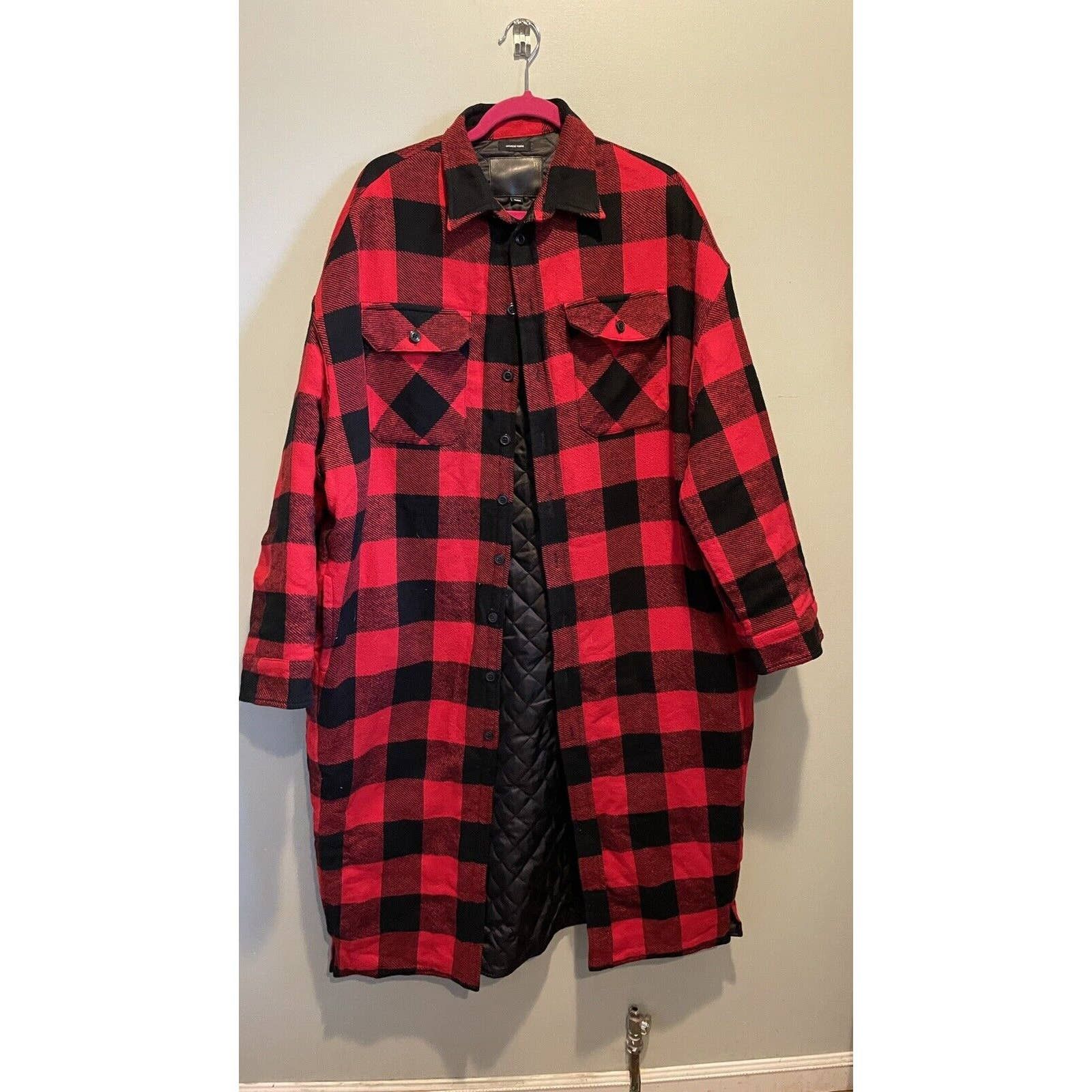 Heavy plaid coat size S sale