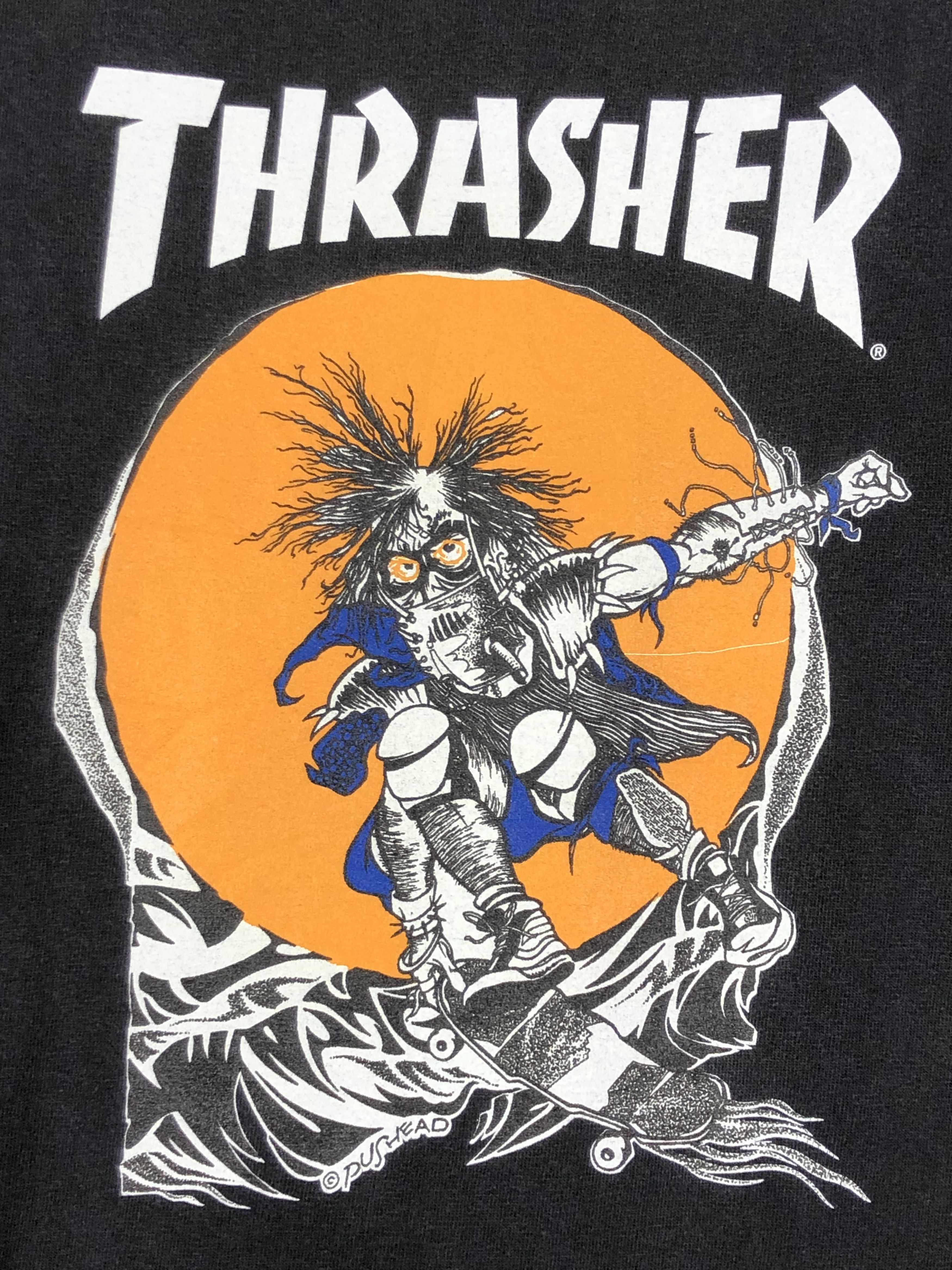 Powell Peralta × Thrasher × Vintage RARE🔥VINTAGE 90’S THRASHER BY PUSHEAD GRAPHIC ART S/S Size US XL / EU 56 / 4 - 3 Thumbnail