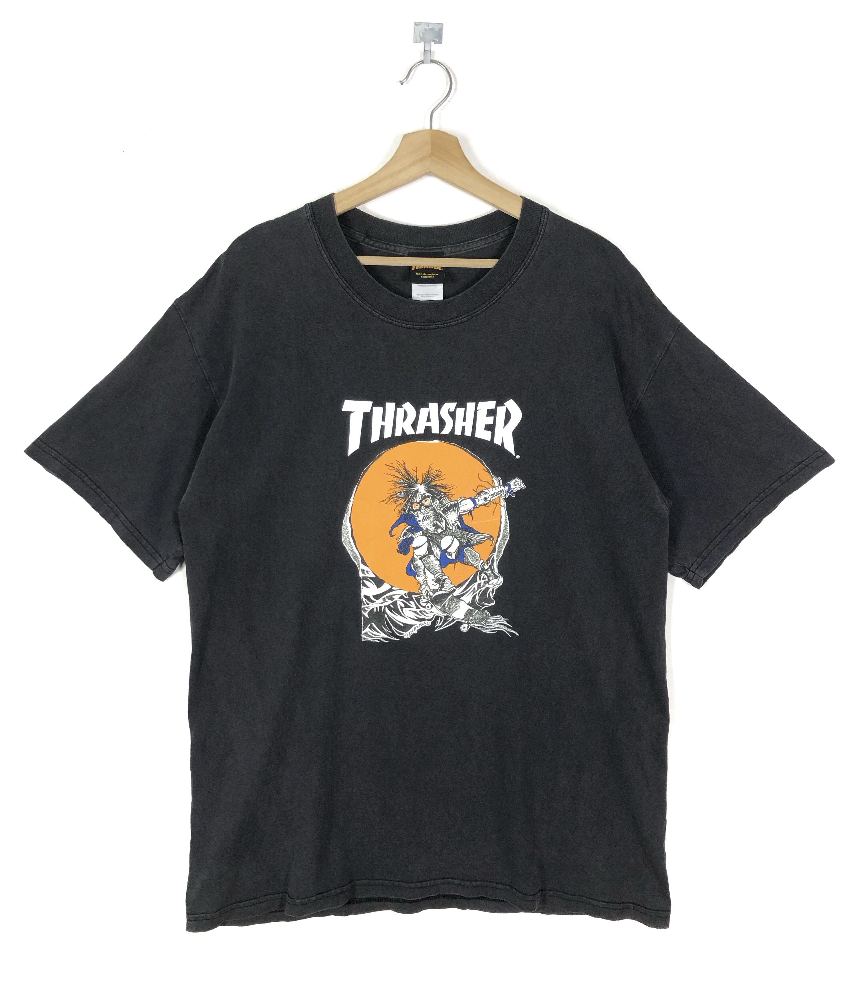 Powell Peralta × Thrasher × Vintage RARE🔥VINTAGE 90’S THRASHER BY PUSHEAD GRAPHIC ART S/S Size US XL / EU 56 / 4 - 1 Thumbnail