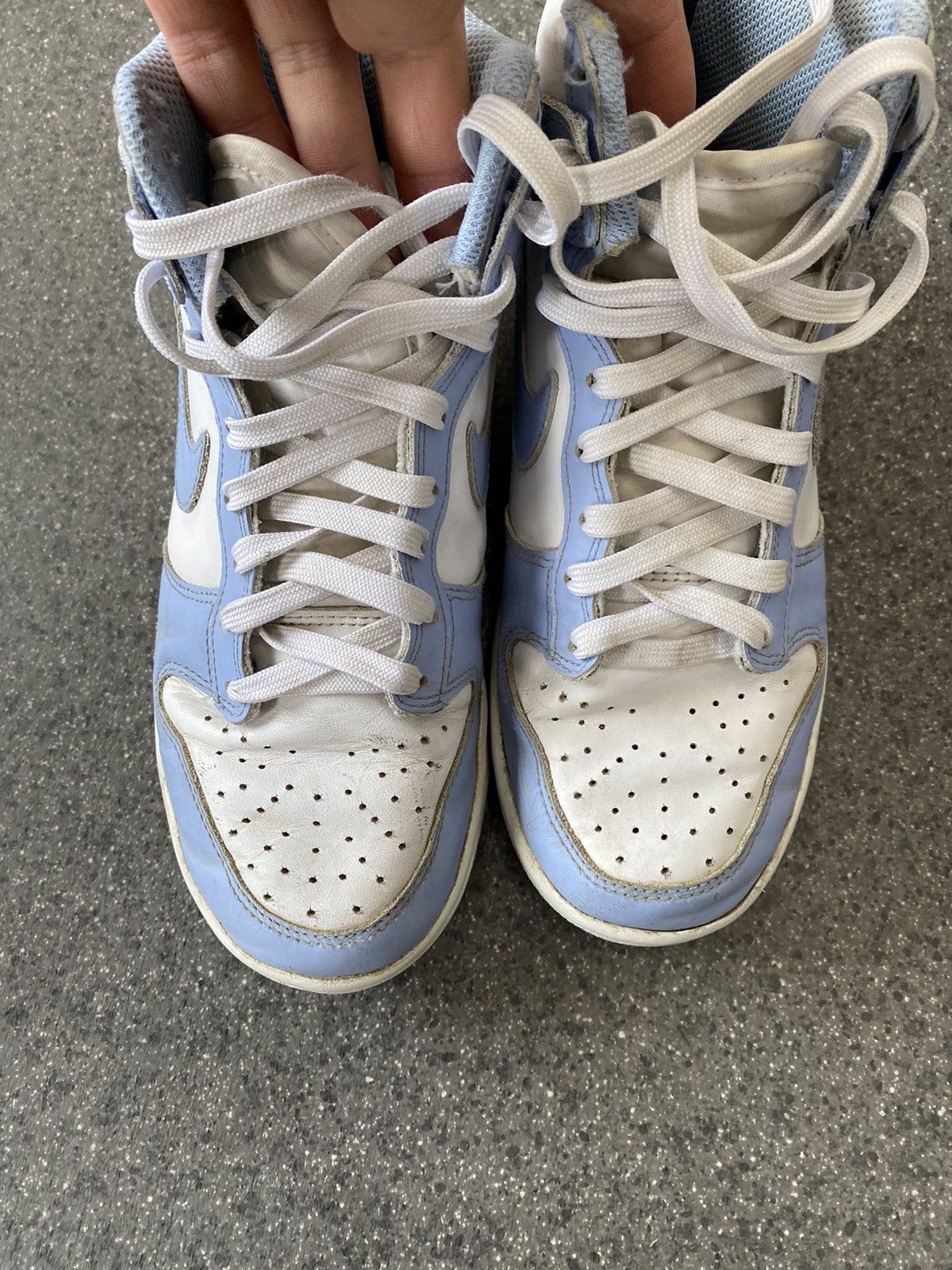 Nike Nike Dunk White Blue Distressed Style Size US 6 / IT 36 - 10 Thumbnail