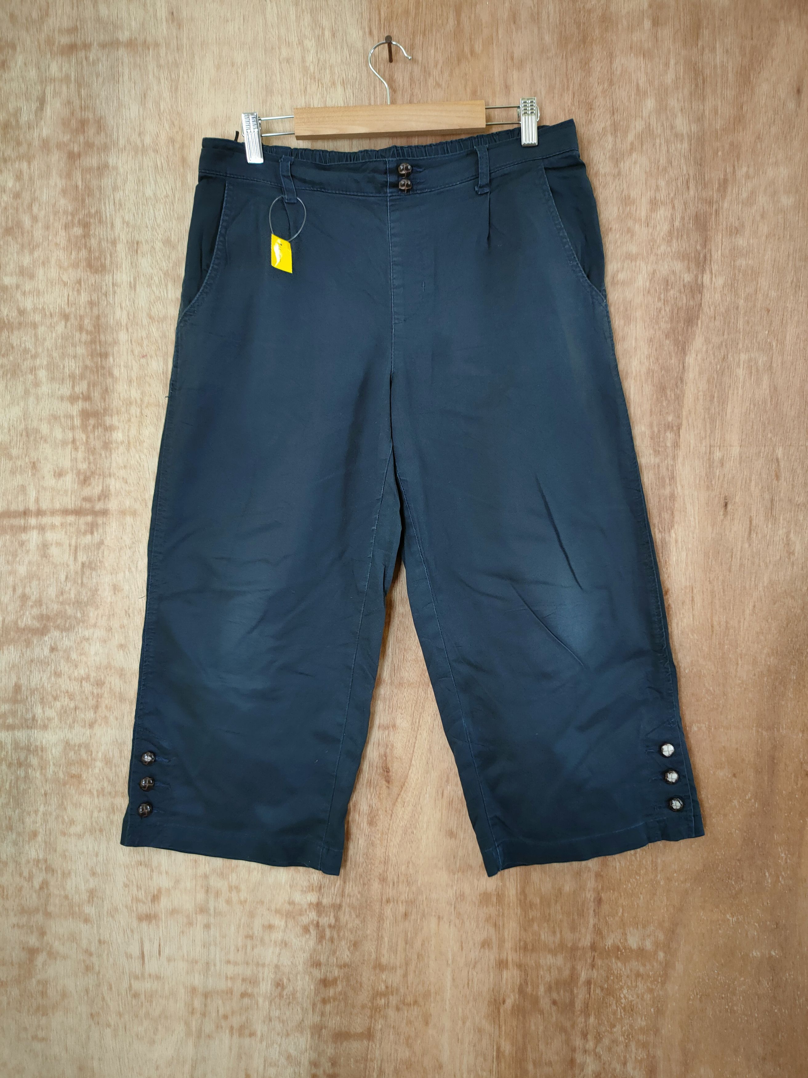 Japanese Brand DLL Self Service black cropped pants #46-315 Size US 30 / EU 46 - 1 Thumbnail