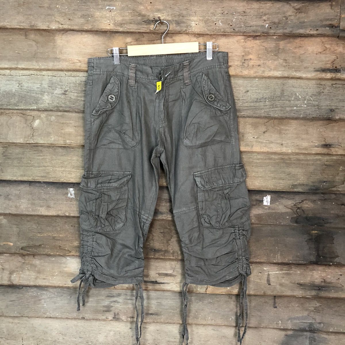 Japanese Brand Grey multipocket tactical Cropped Pants #4559