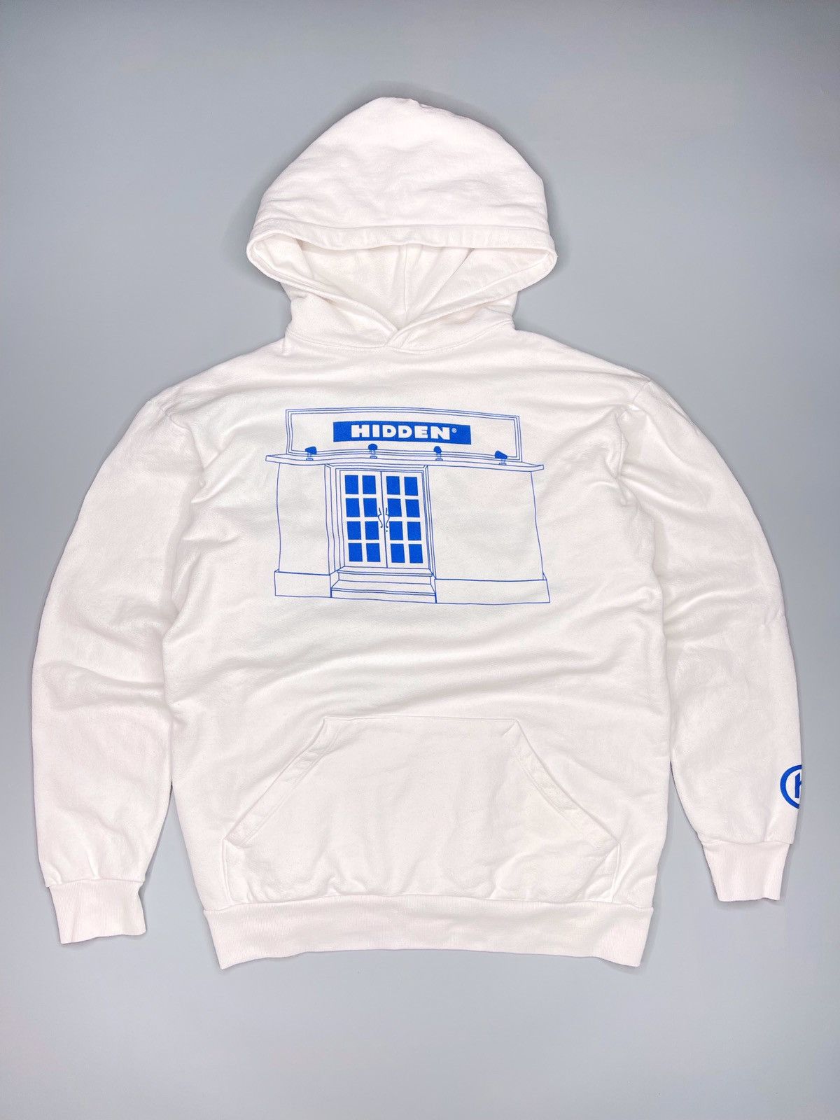 image of Hidden White Oversize Hoodie Big Logo, Men's (Size 2XL)