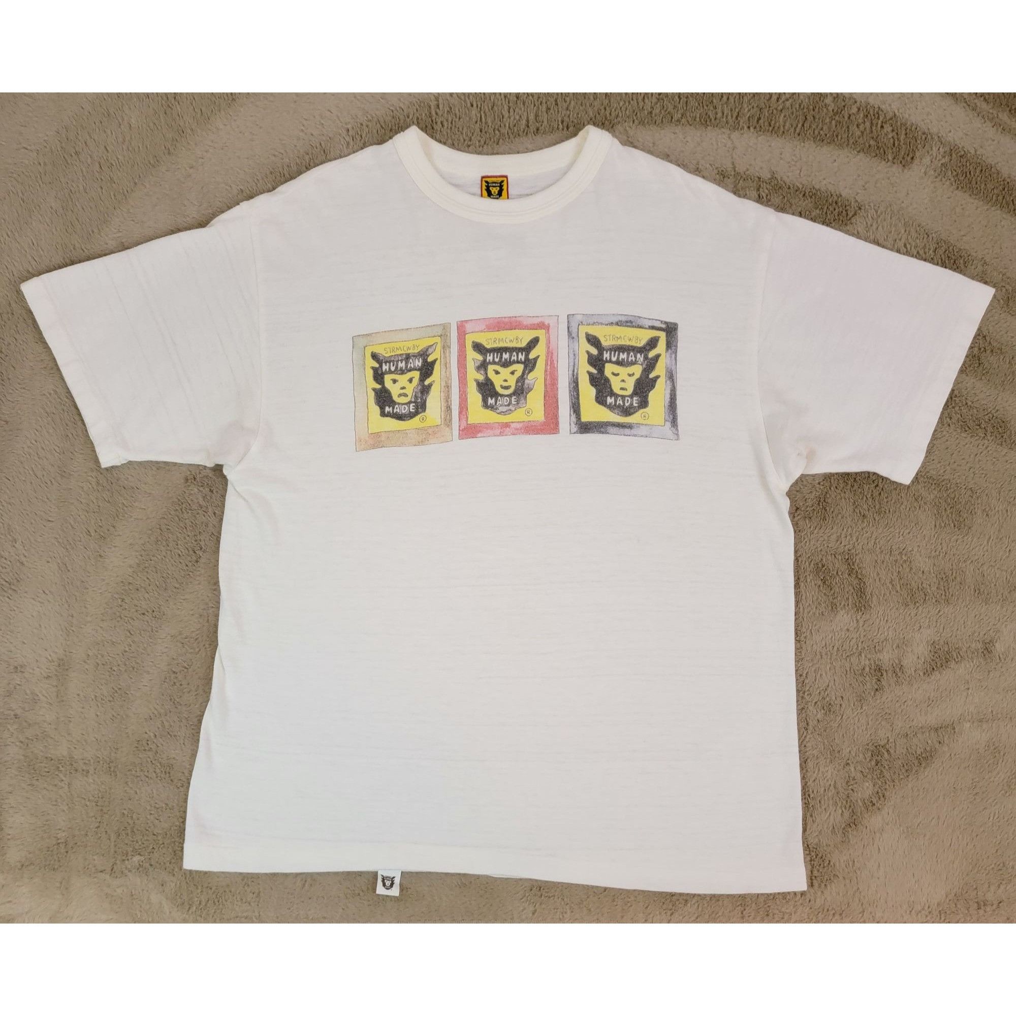image of Human Made Tri Logo Tee Ultra in White, Men's (Size XL)