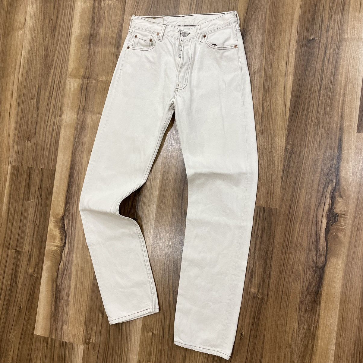 Levi's Luxury Levi’s Jeans W30xL34 Rare Streetwear 90s Pants White Size US 30 / EU 46 - 2 Thumbnail