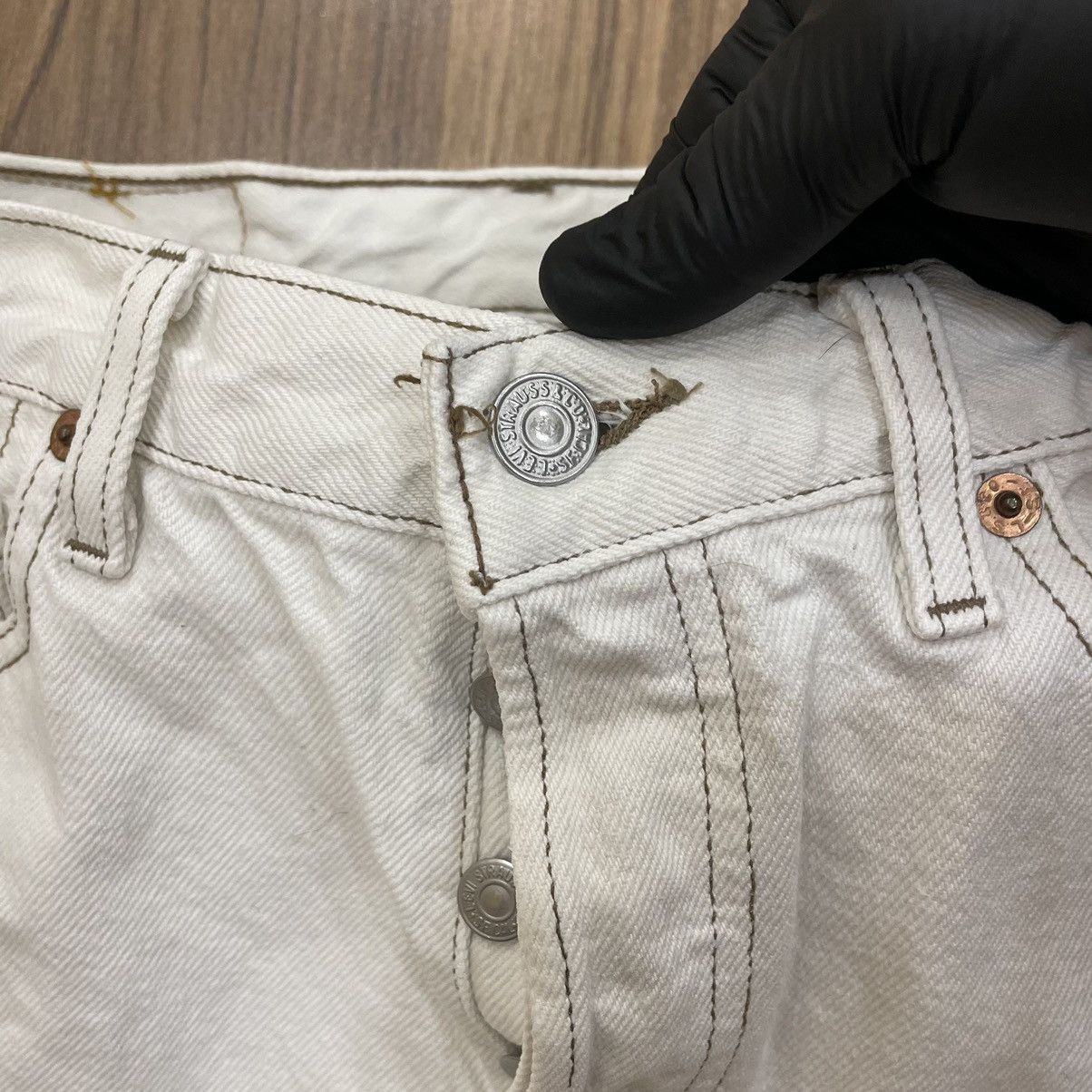 Levi's Luxury Levi’s Jeans W30xL34 Rare Streetwear 90s Pants White Size US 30 / EU 46 - 8 Thumbnail