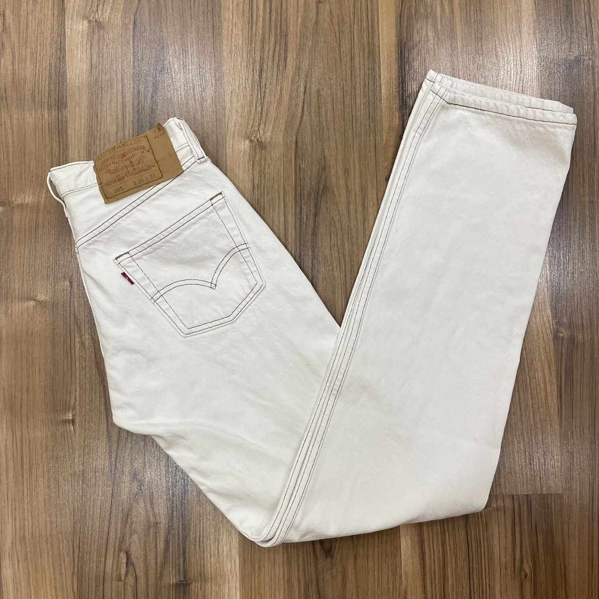 Levi's Luxury Levi’s Jeans W30xL34 Rare Streetwear 90s Pants White Size US 30 / EU 46 - 3 Thumbnail