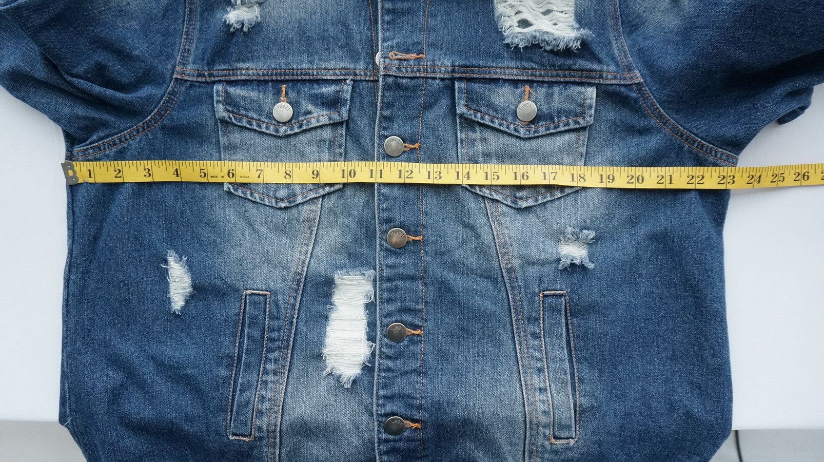 Japanese Brand Rue 21 Distressed Ripped Women Denim Jacket Size ONE SIZE - 12 Thumbnail