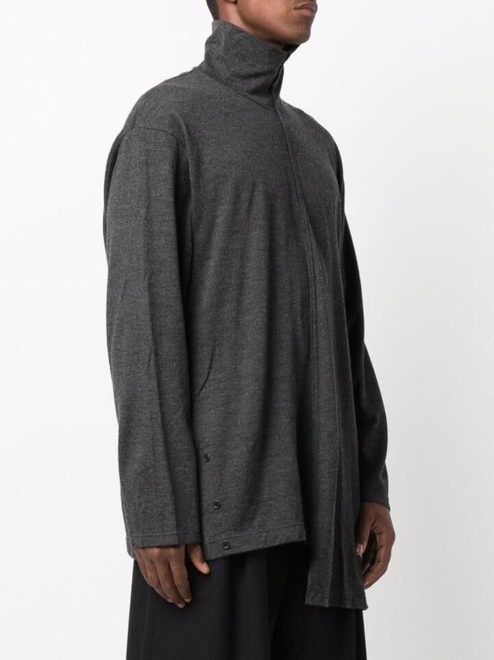 image of Aw21 Yohji Yamamoto Pour Homme Asymmetric Sweater 1 in Grey, Men's (Size Small)