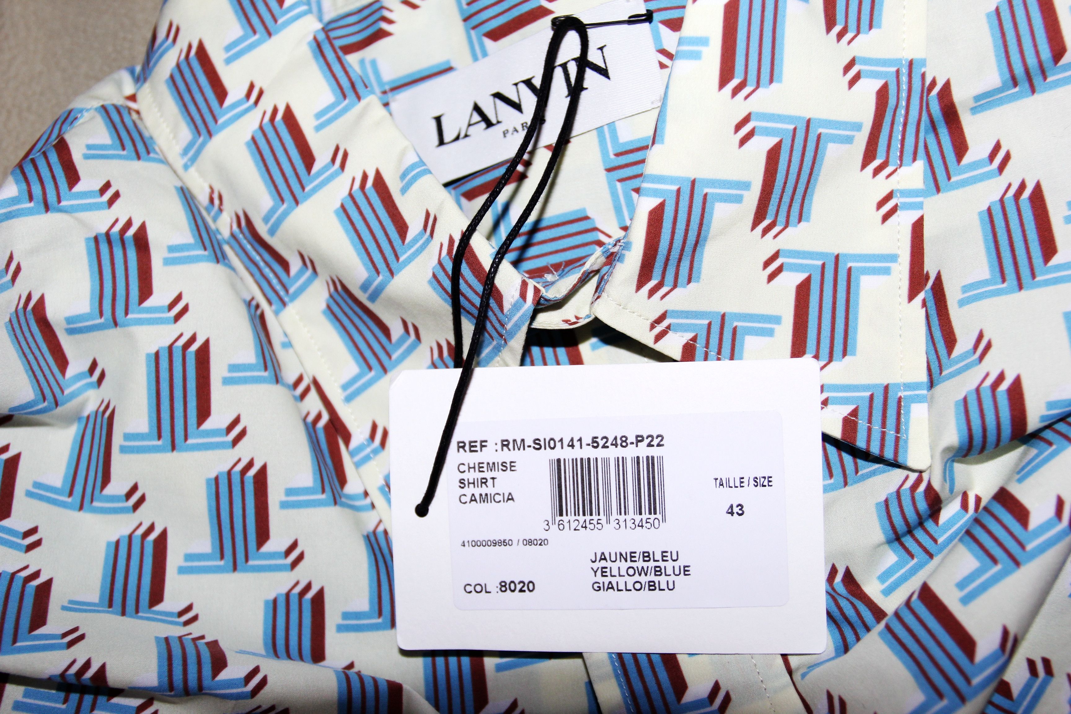Lanvin BNWT SS22 LANVIN PRINT SHIRT 43 Size US L / EU 52-54 / 3 - 8 Thumbnail