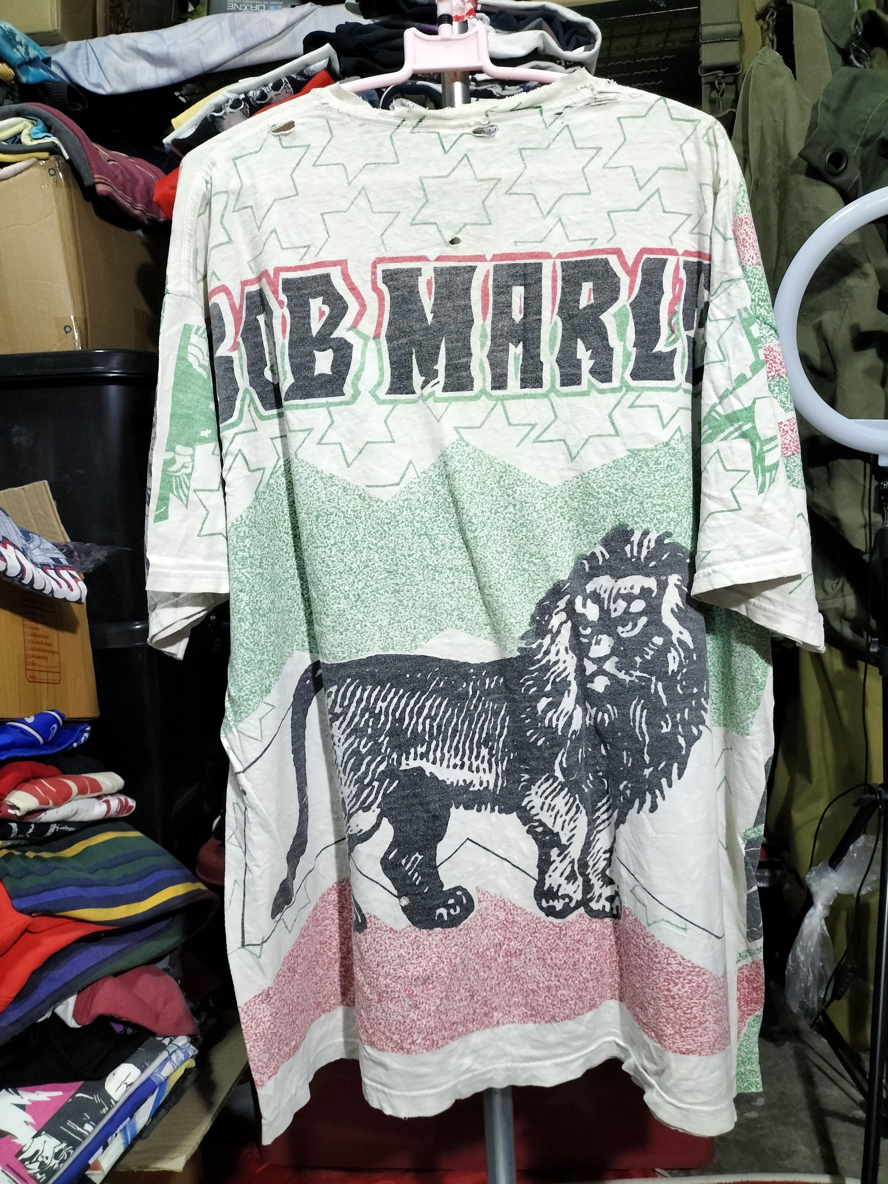 Bob Marley 90s Bob Marley Overprint DISTRESSED Raptees fashion Size US XL / EU 56 / 4 - 3 Thumbnail