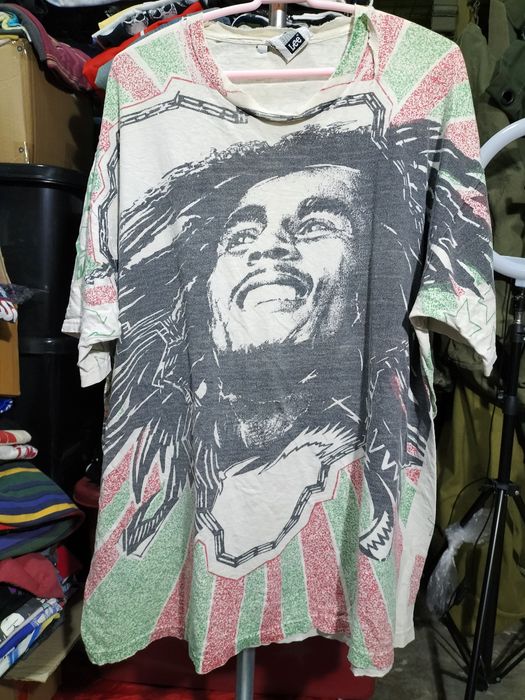 Vintage Vintage 90s Bob Marley Overprint DISTRESSED Raptees