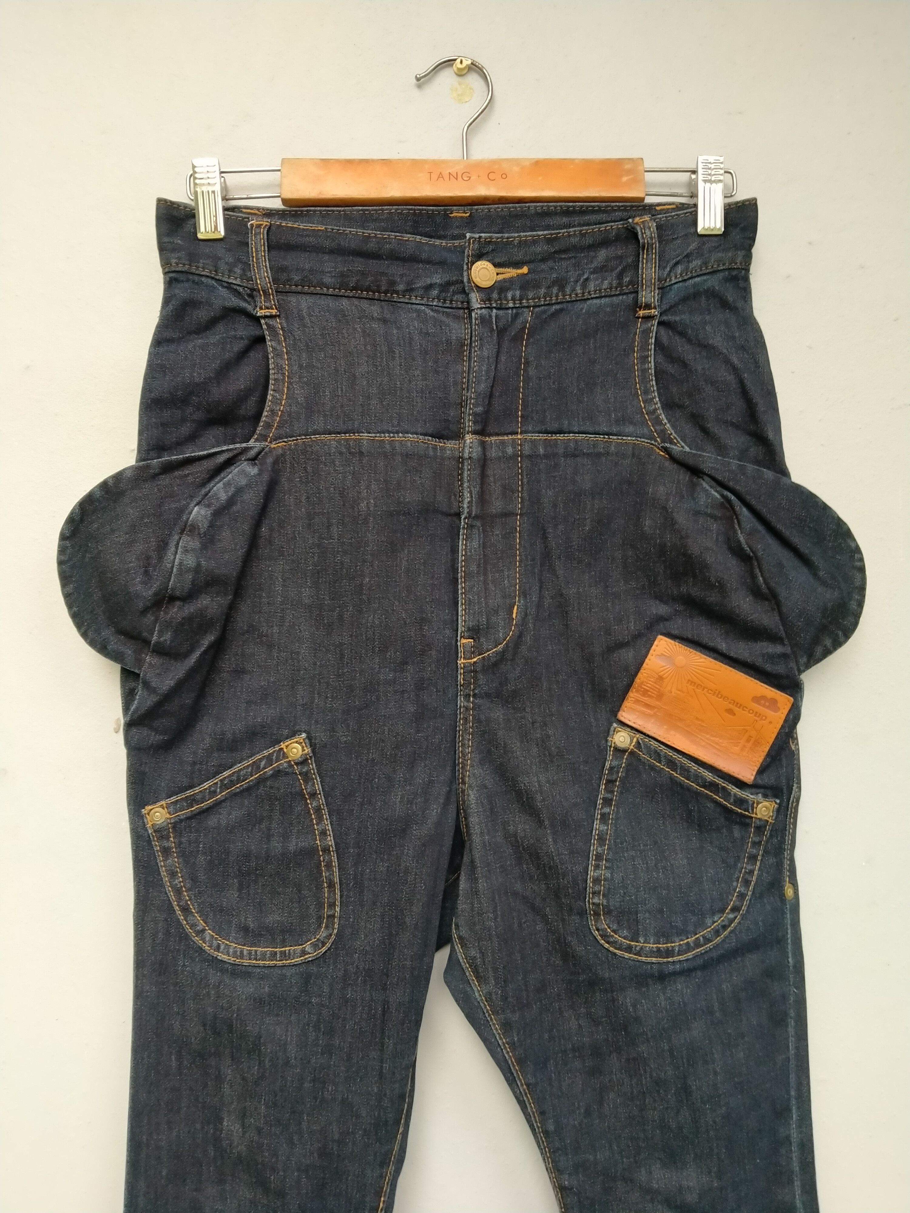 Issey Miyake Vintage Mercibeacoup Baggy Dropcrotch Denim Pant Size US 29 - 5 Thumbnail