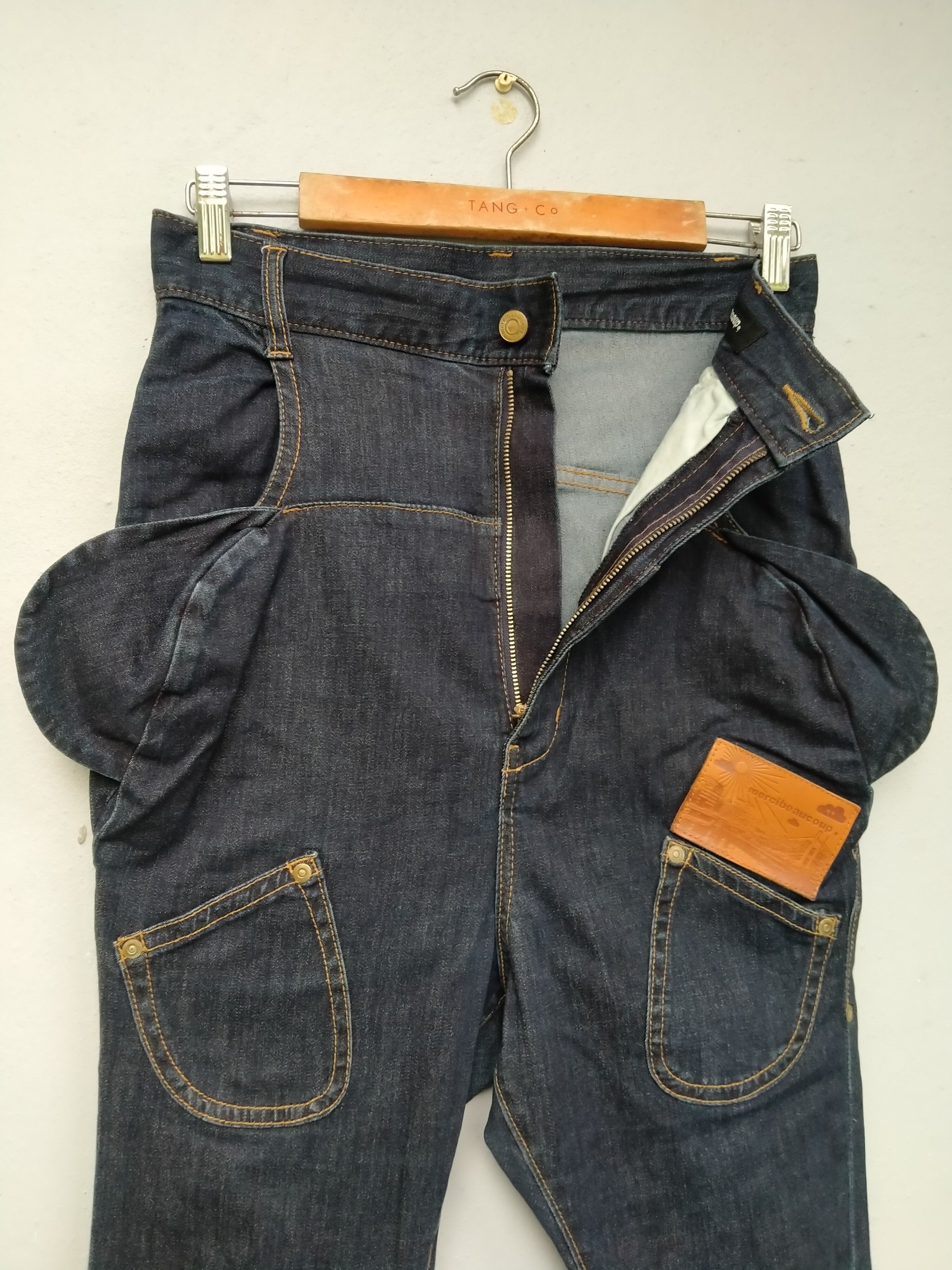 Issey Miyake Vintage Mercibeacoup Baggy Dropcrotch Denim Pant Size US 29 - 4 Thumbnail