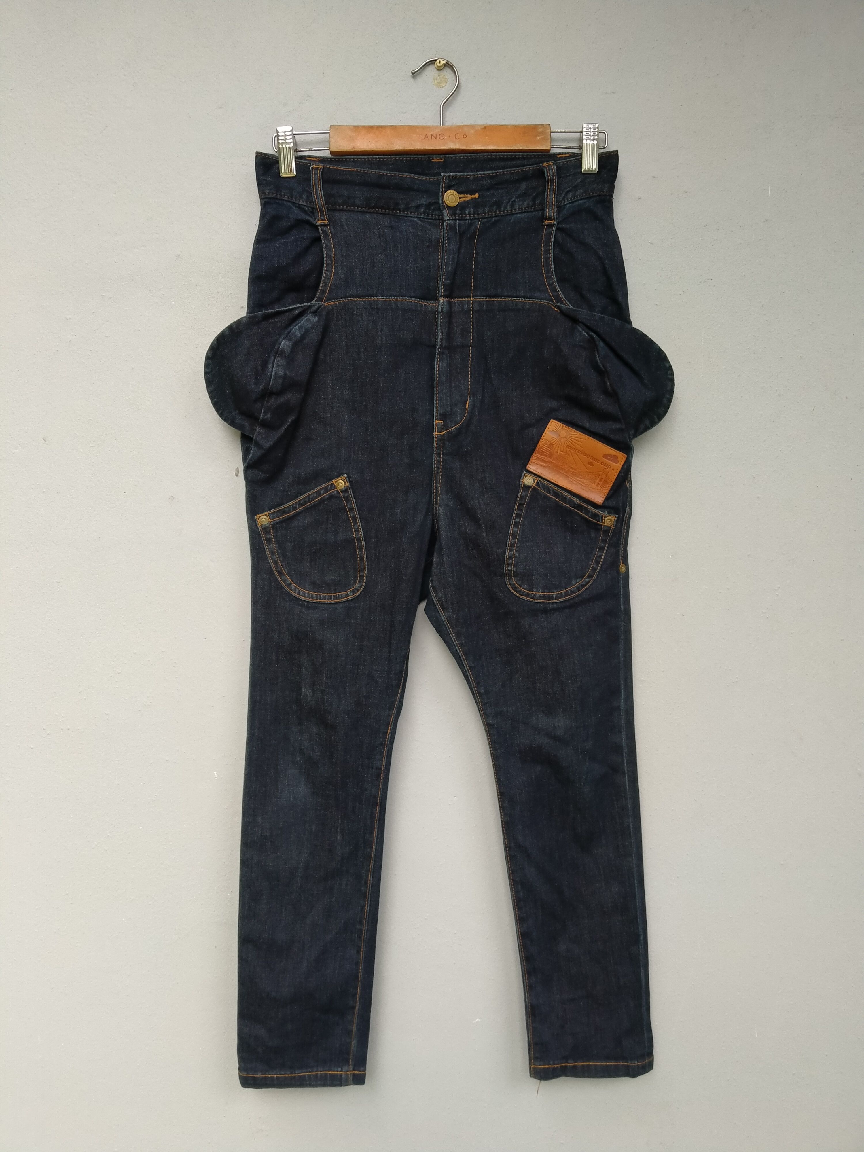 Issey Miyake Vintage Mercibeacoup Baggy Dropcrotch Denim Pant Size US 29 - 1 Thumbnail