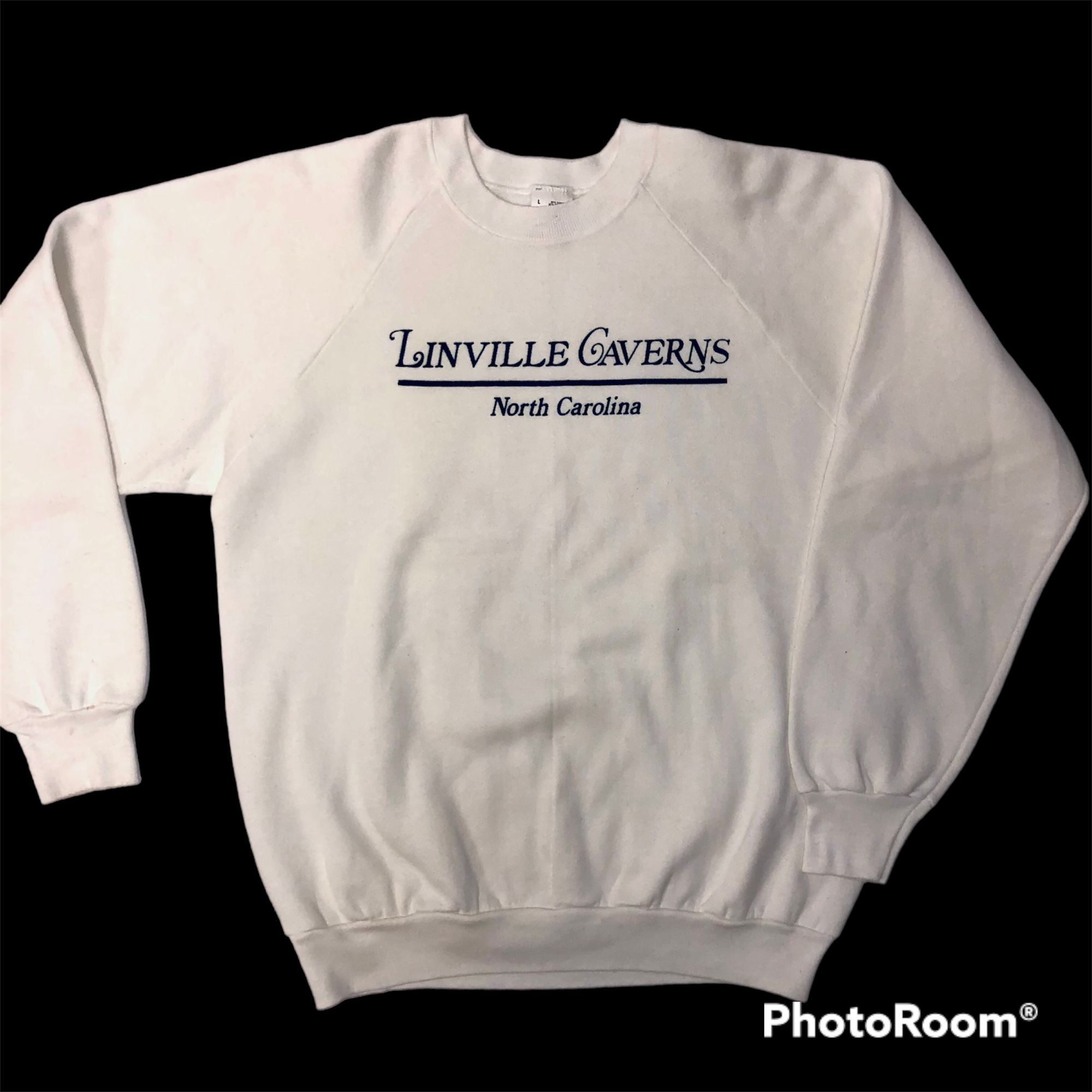 80's USA LINVILLE CAVERNS North Carolina RAGLAN Sweatshirt L