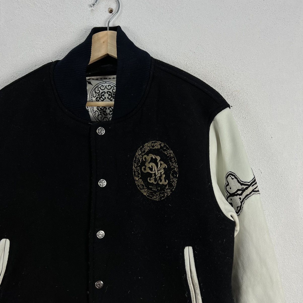 Japanese Brand VINTAGE VARSITY JACKET DEMAGOGUE BIG LOGO EMBROIDERED Size US S / EU 44-46 / 1 - 2 Thumbnail
