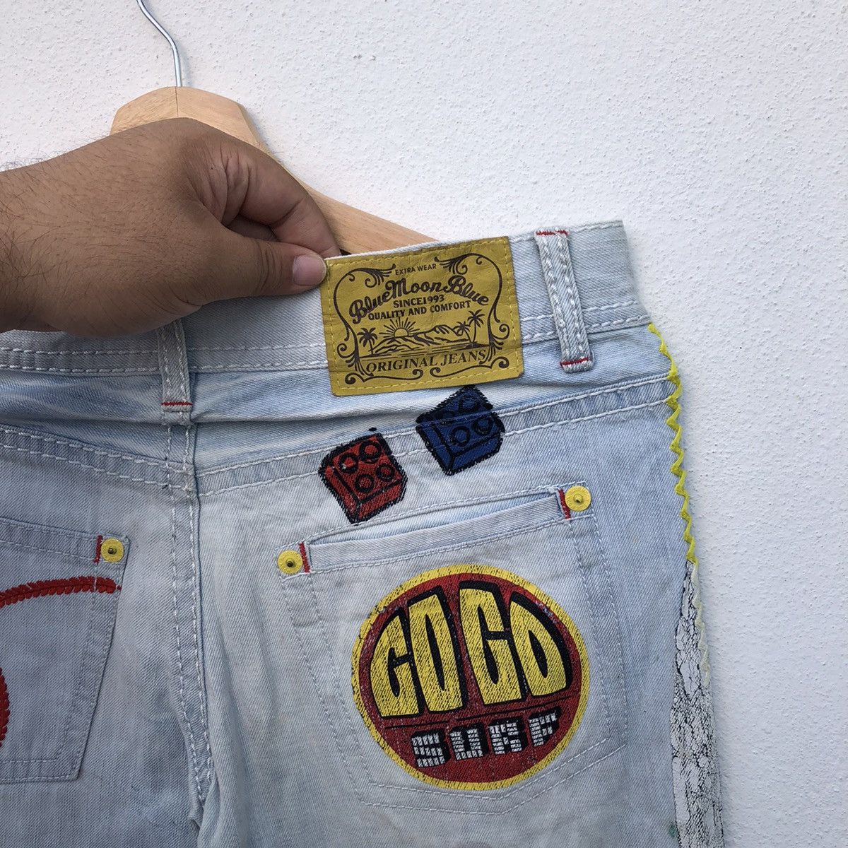 Japanese Brand BLUE MOON BLUE DISTRESSED DENIM INSPIRED BY JUNYA WATANABE Size US 30 / EU 46 - 12 Thumbnail
