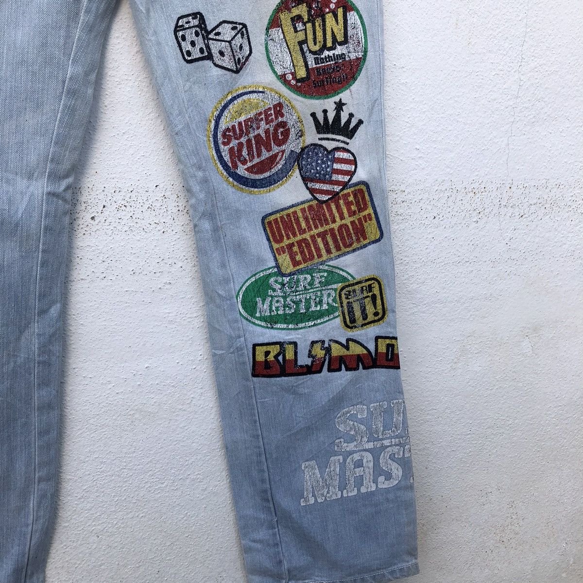 Japanese Brand BLUE MOON BLUE DISTRESSED DENIM INSPIRED BY JUNYA WATANABE Size US 30 / EU 46 - 5 Thumbnail