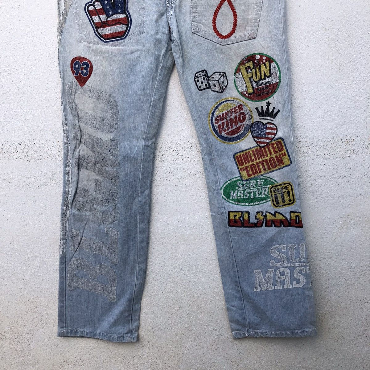 Japanese Brand BLUE MOON BLUE DISTRESSED DENIM INSPIRED BY JUNYA WATANABE Size US 30 / EU 46 - 4 Thumbnail