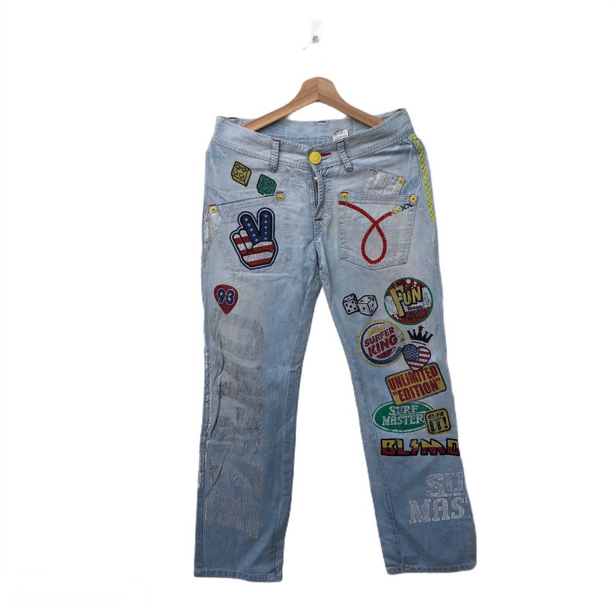 Japanese Brand BLUE MOON BLUE DISTRESSED DENIM INSPIRED BY JUNYA WATANABE Size US 30 / EU 46 - 1 Thumbnail