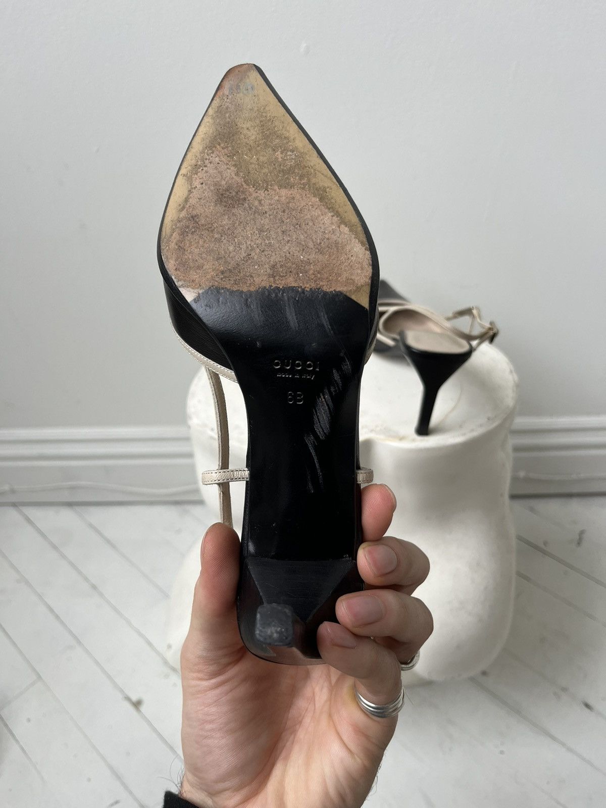 Gucci Vintage 90s Gucci Slingback Kitten Heels Size US 6 / IT 36 - 7 Thumbnail