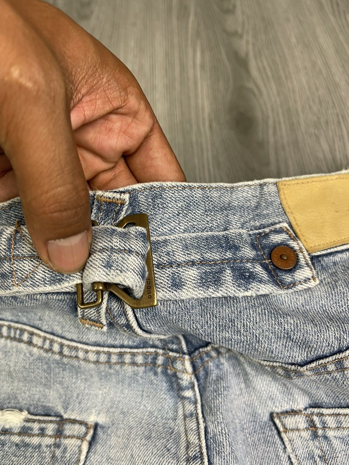Vintage Gucci Back Buckle Distressed Denim Size US 30 / EU 46 - 17 Thumbnail