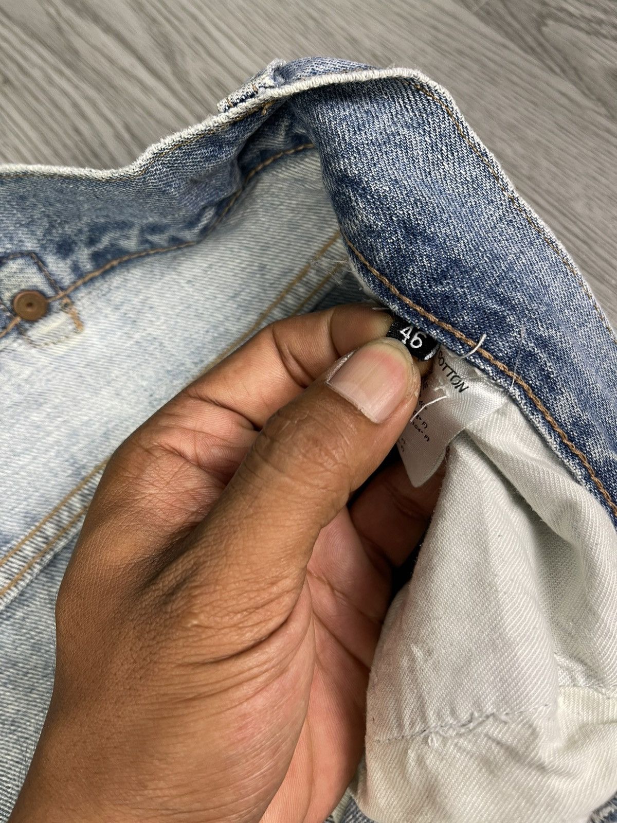 Vintage Gucci Back Buckle Distressed Denim Size US 30 / EU 46 - 13 Thumbnail